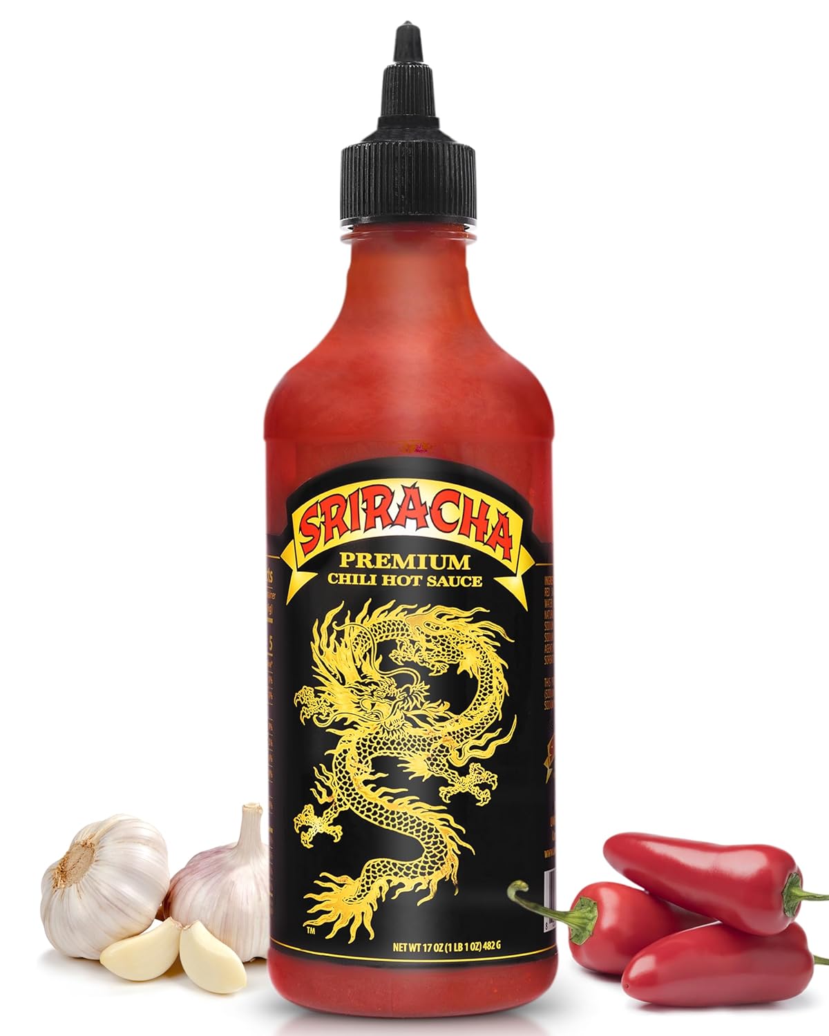 Underwood Ranches Dragon Sriracha Sauce - Hot Sauce for Eggs, Pizza, Mexican Dishes, and More - Holiday Gift for Christmas 17 oz - 2 Pack