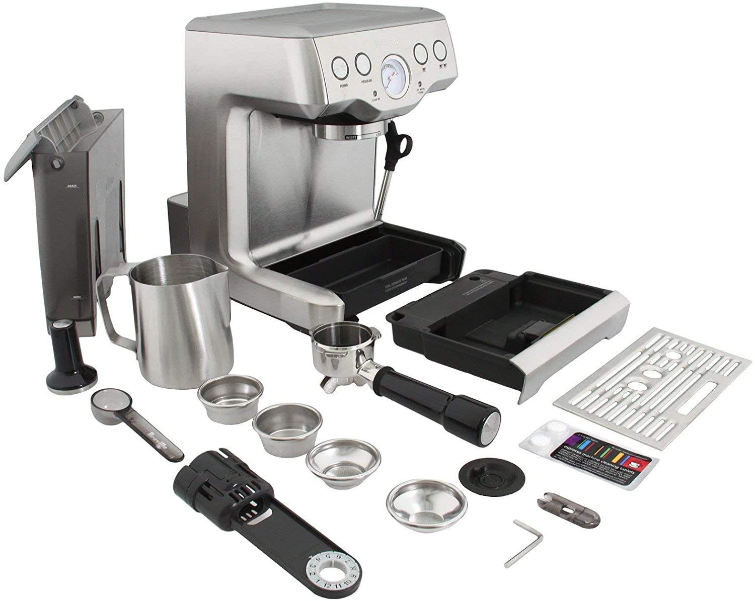 Breville Infuser Espresso Machine BES840XL, 10.25 x 12.5 x 13.25 Inches, Black Sesame