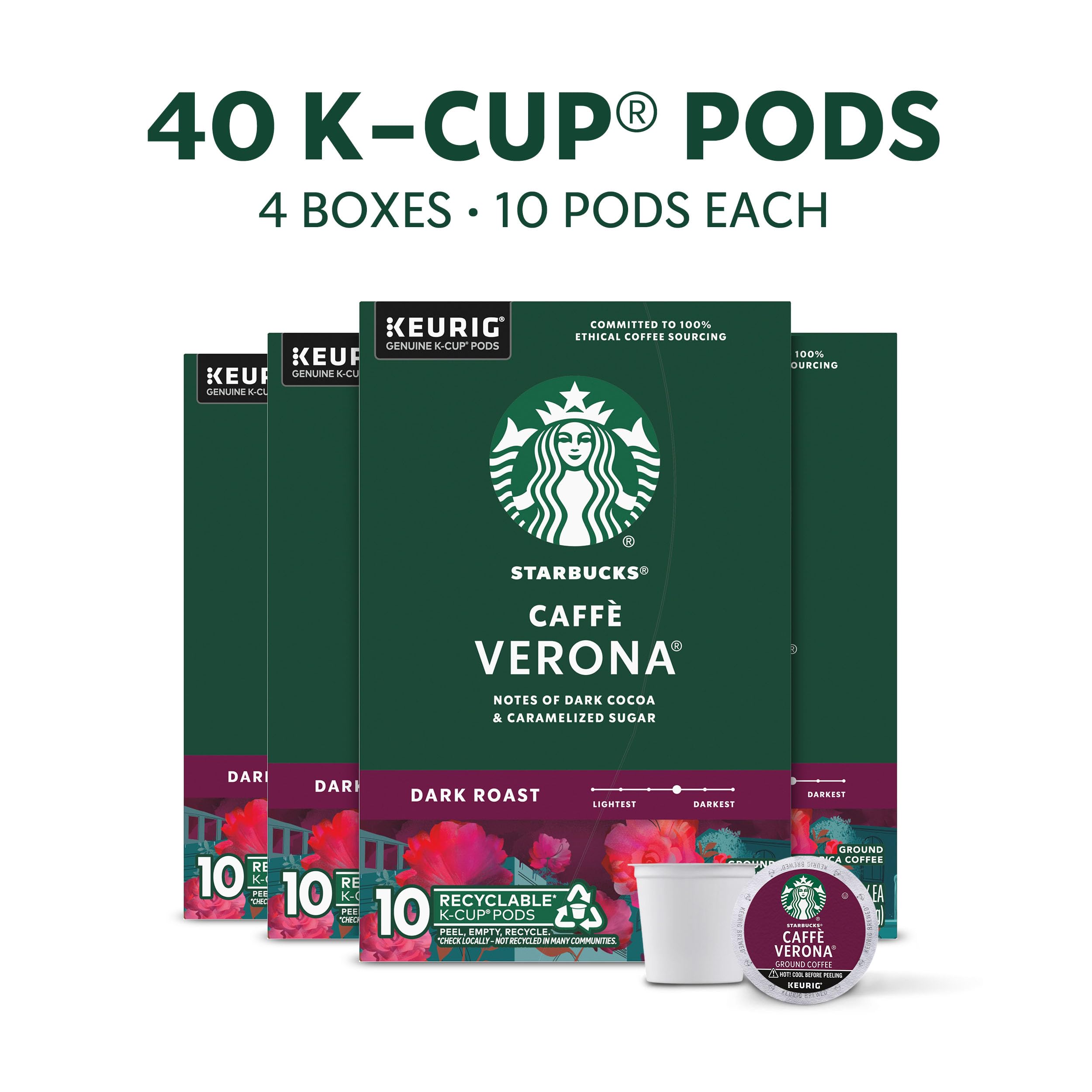 Starbucks K-Cup Coffee Pods, Dark Roast Hot or Iced Coffee, French Roast, 96 Keurig Pods