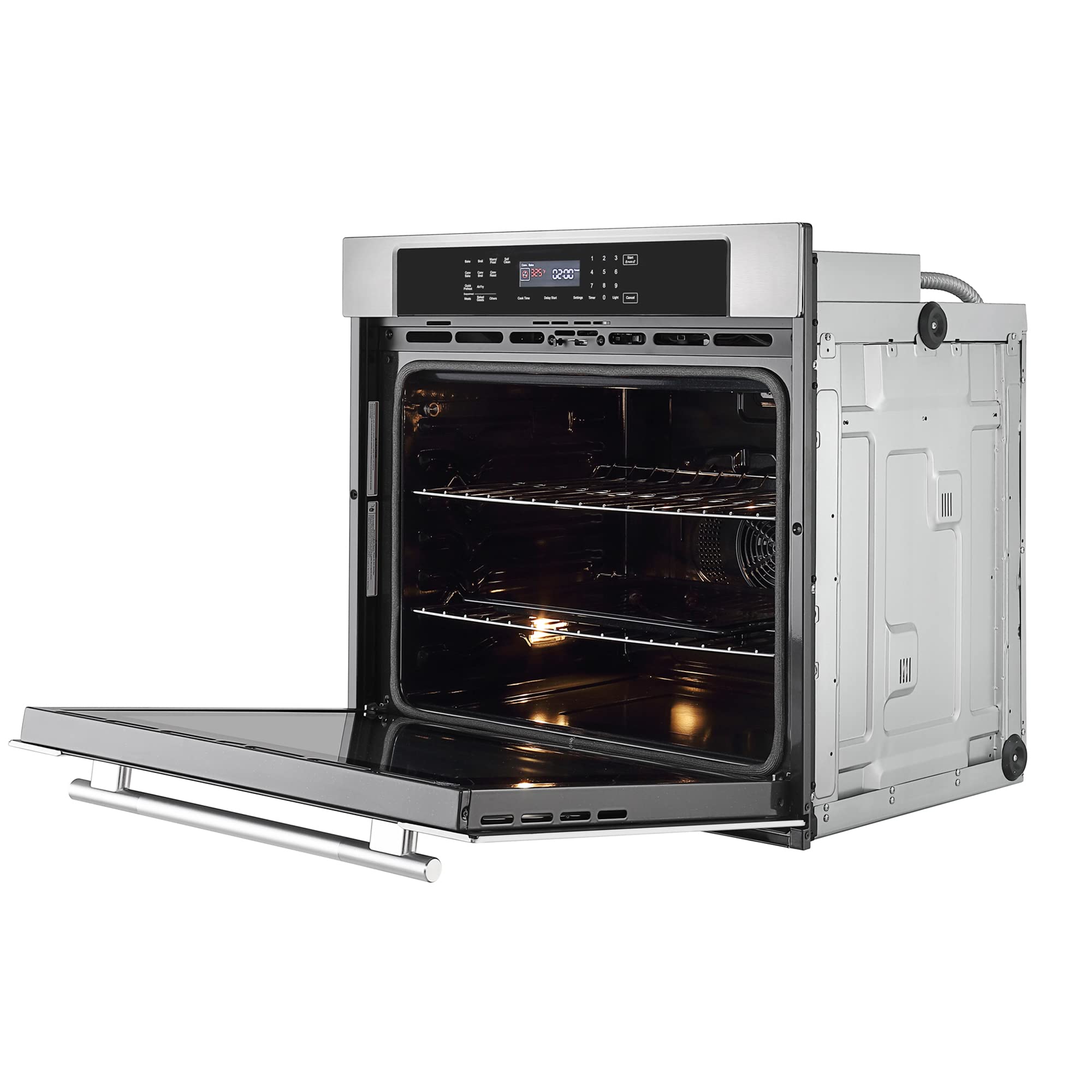 Empava 30" Electric Single Wall Oven Air Fryer Combo Convection Oven Built-in 10 Cooking Functions with LED Digital Display Convection Fan Touch Control in Stainless Steel EMPV-30WO04