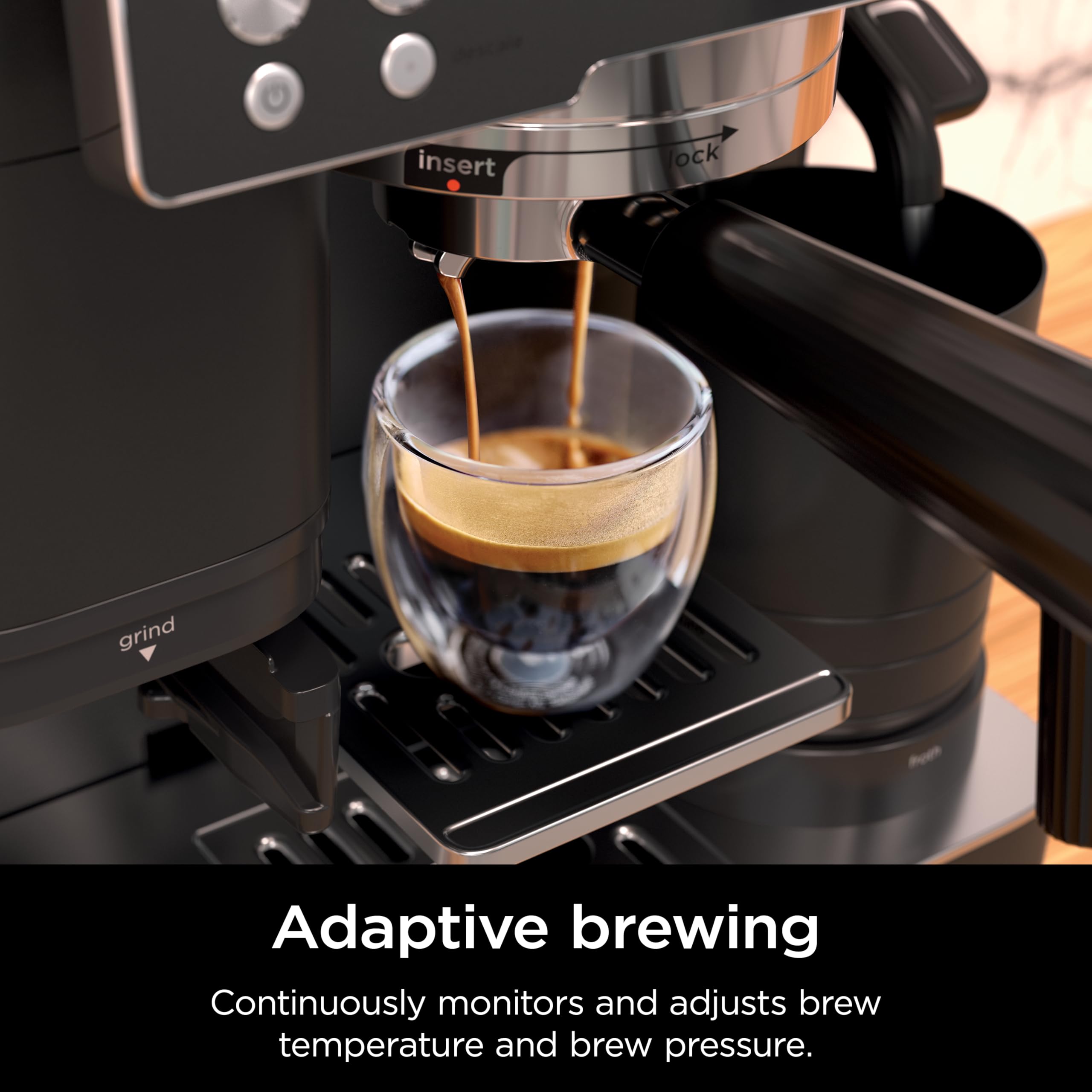 Ninja Luxe Café Premier 3-in-1 Espresso Machine, Drip Coffee, & Rapid Cold Brew | Built-in Coffee Grinder, Hands-Free Milk Frother, Assisted Tamper for Cappuccinos & Lattes | Stainless Steel | ES601