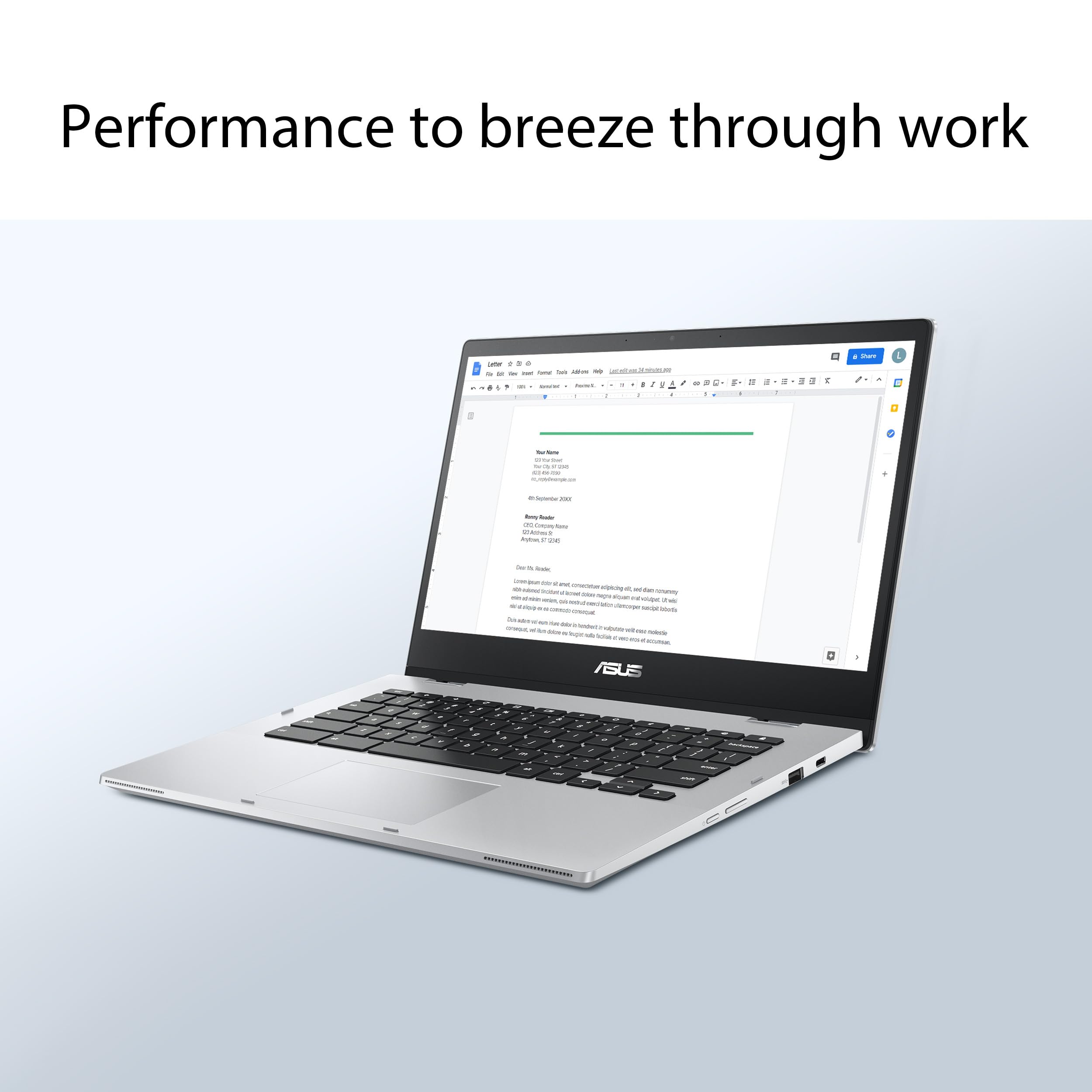 ASUS Chromebook Flip CX1 Convertible Laptop, 14" FHD NanoEdge 360-degree Touchscreen, Intel Celeron N4500 Processor, 128GB eMMC Storage, 8GB RAM, ChromeOS, Transparent Silver, CX1400FKA-AS88FT