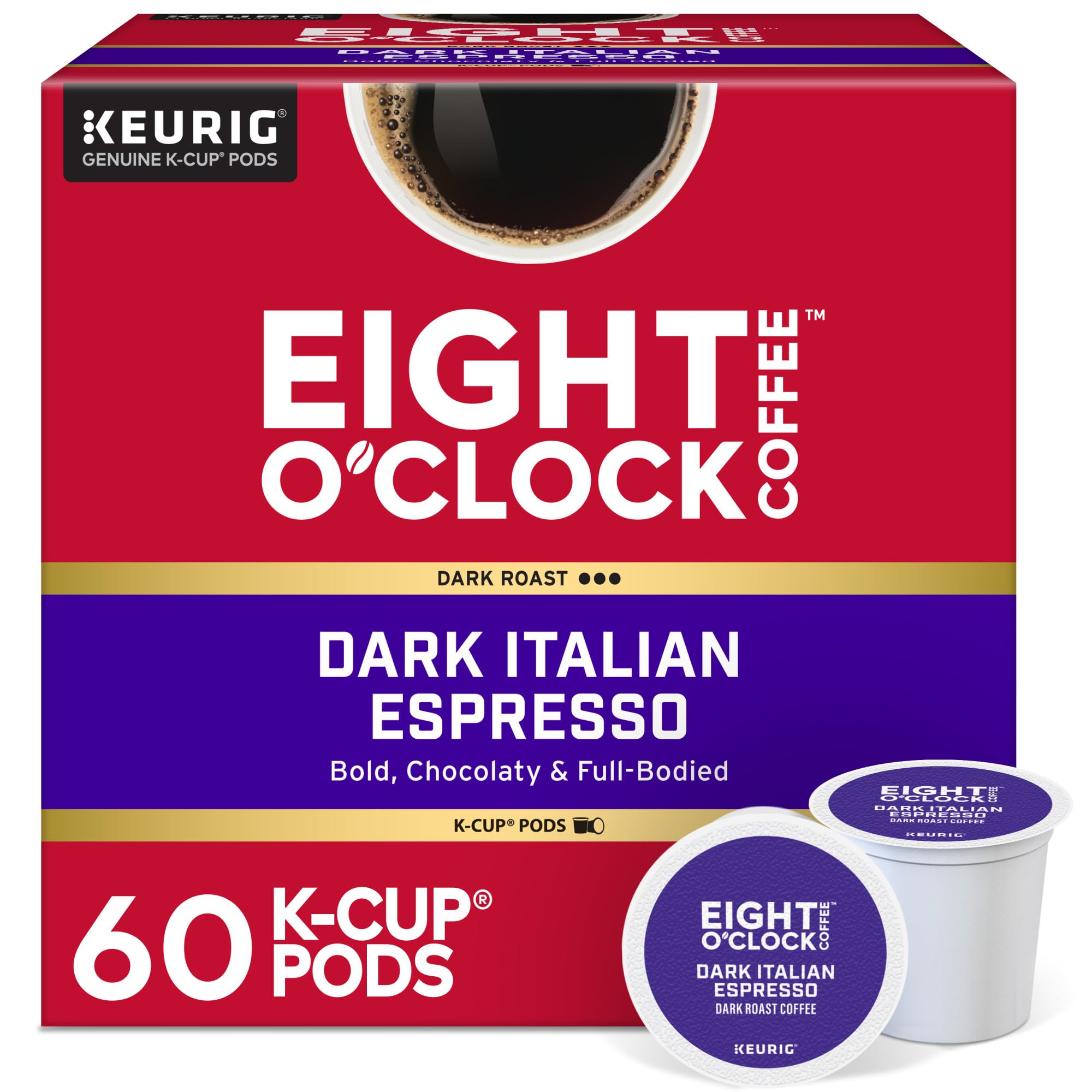 Eight O'Clock Coffee The Original, Single-Serve Keurig K-Cup Pods, Medium Roast Coffee Pods, 72 Count