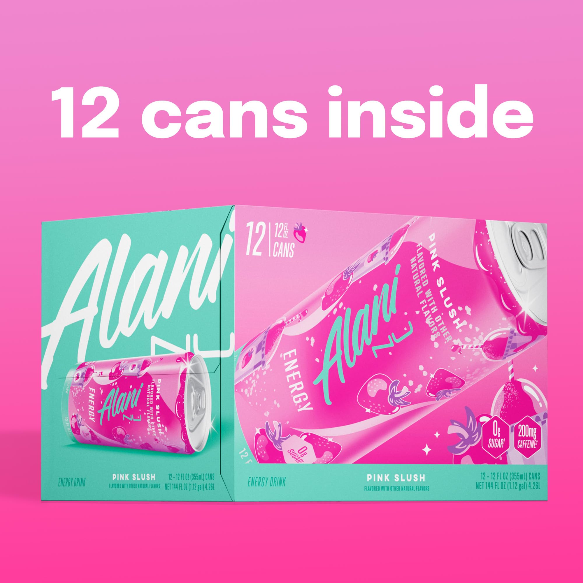 Alani Nu CHERRY TWIST Sugar Free, Low Calorie Energy Drinks, 200mg Caffeine, Biotin B Vitamins, Zero Sugar, 15 Calories, 12 Fl Oz Cans, 12 Pack0