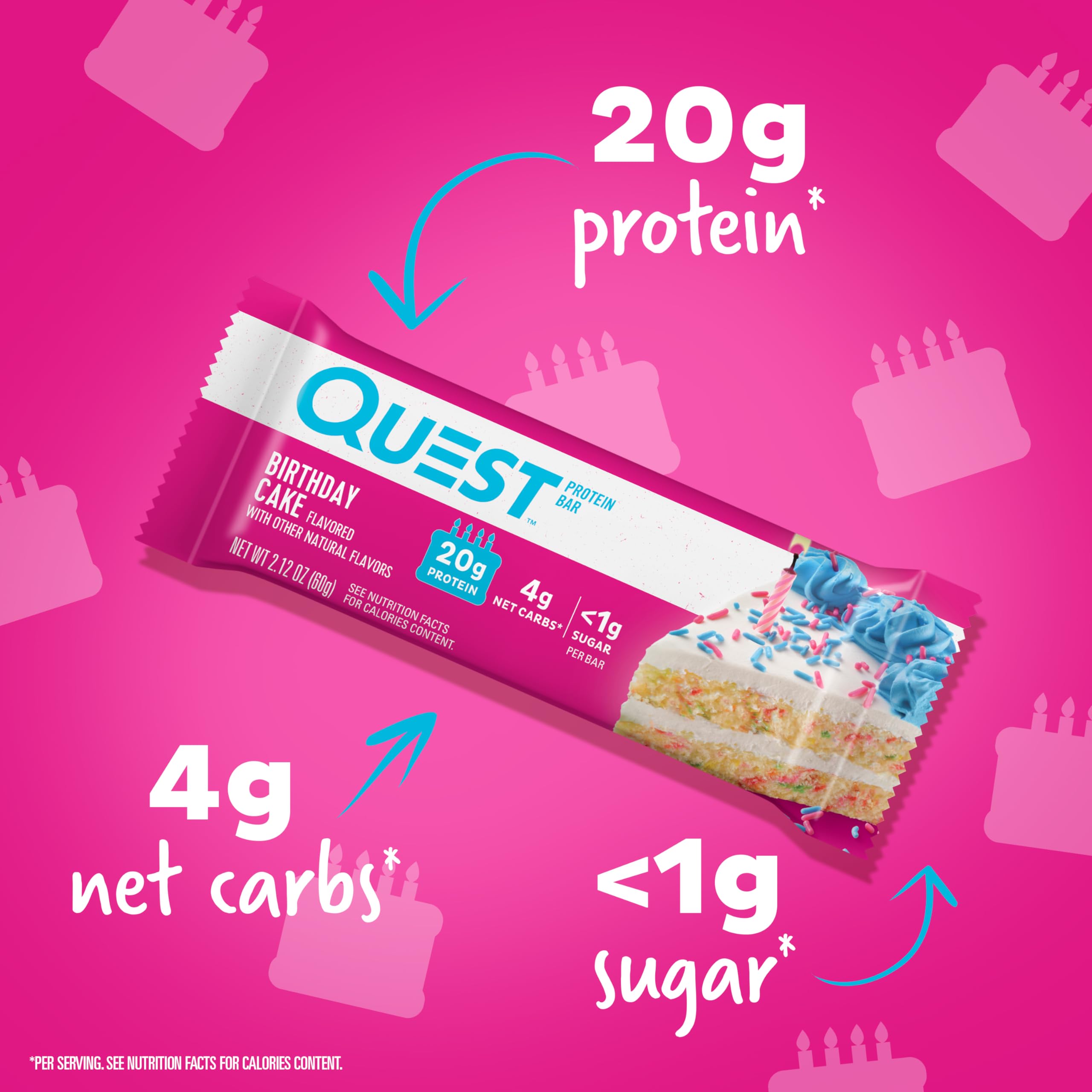 Quest Nutrition Chocolate Chip Dough Cookie Protein Bars, 21g Protein, 1g Sugar, 4g Net Carb, High Fiber, Gluten Free, Keto Friendy, 12 Count