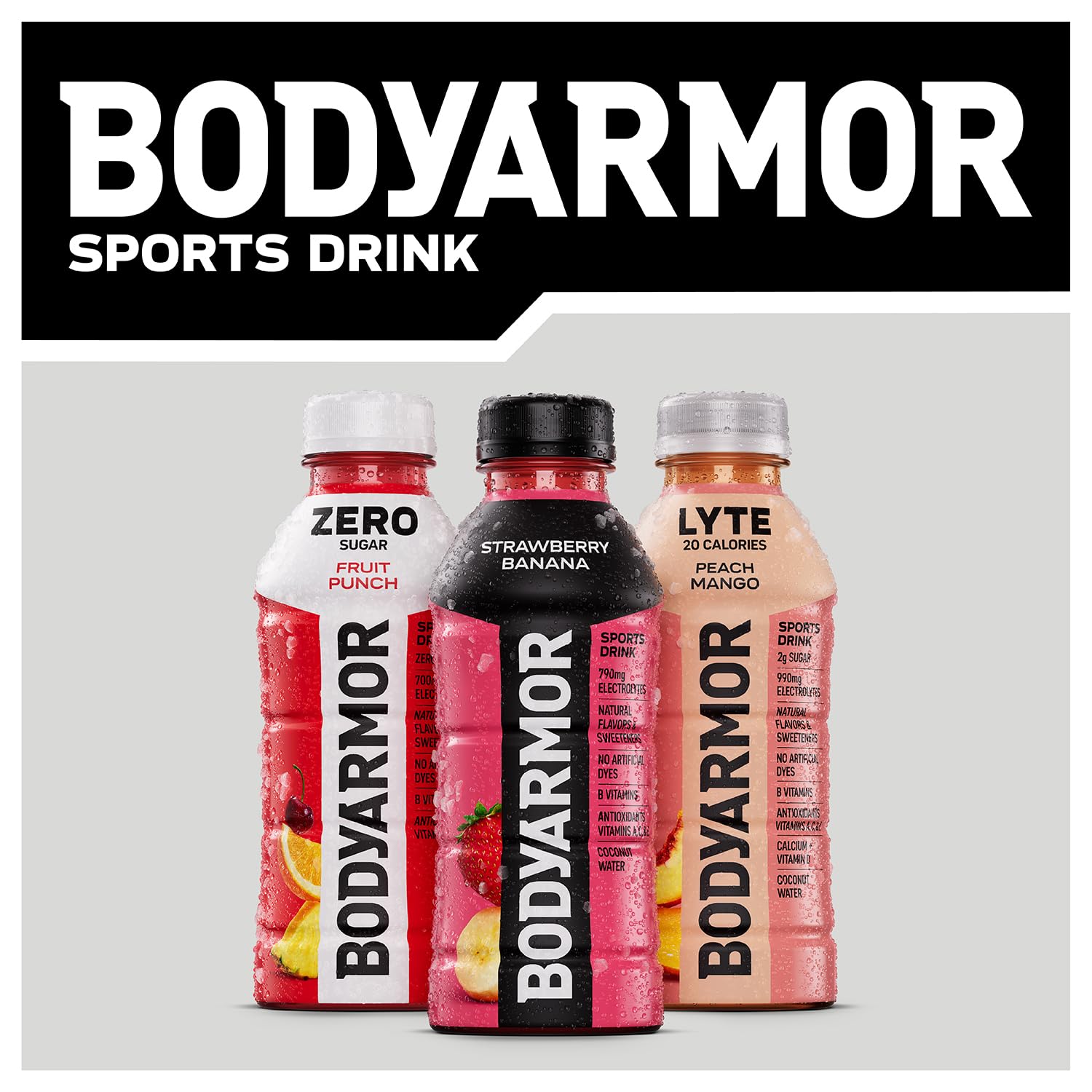 BODYARMOR ZERO Sugar Lemon Lime Electrolyte Drink, Natural Flavors, 16 Fl Oz Bottles (12 Pack), B Vitamins & Antioxidants Sugar Free Hydration