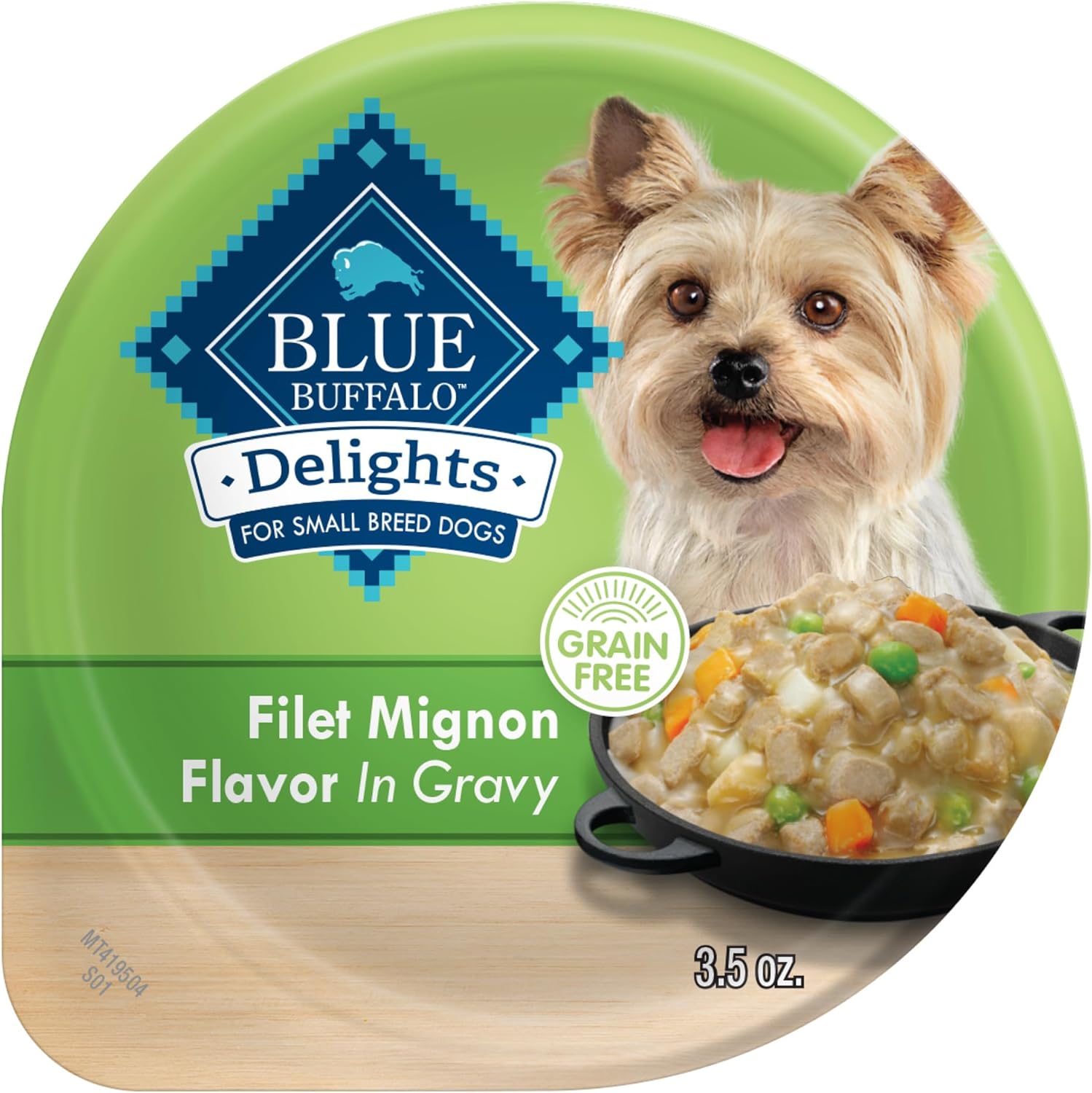 Blue Buffalo Delights Small Breed Natural Wet Dog Food, Rotisserie Chicken Flavor in Gravy, 3.5-oz Cups, 12 Count