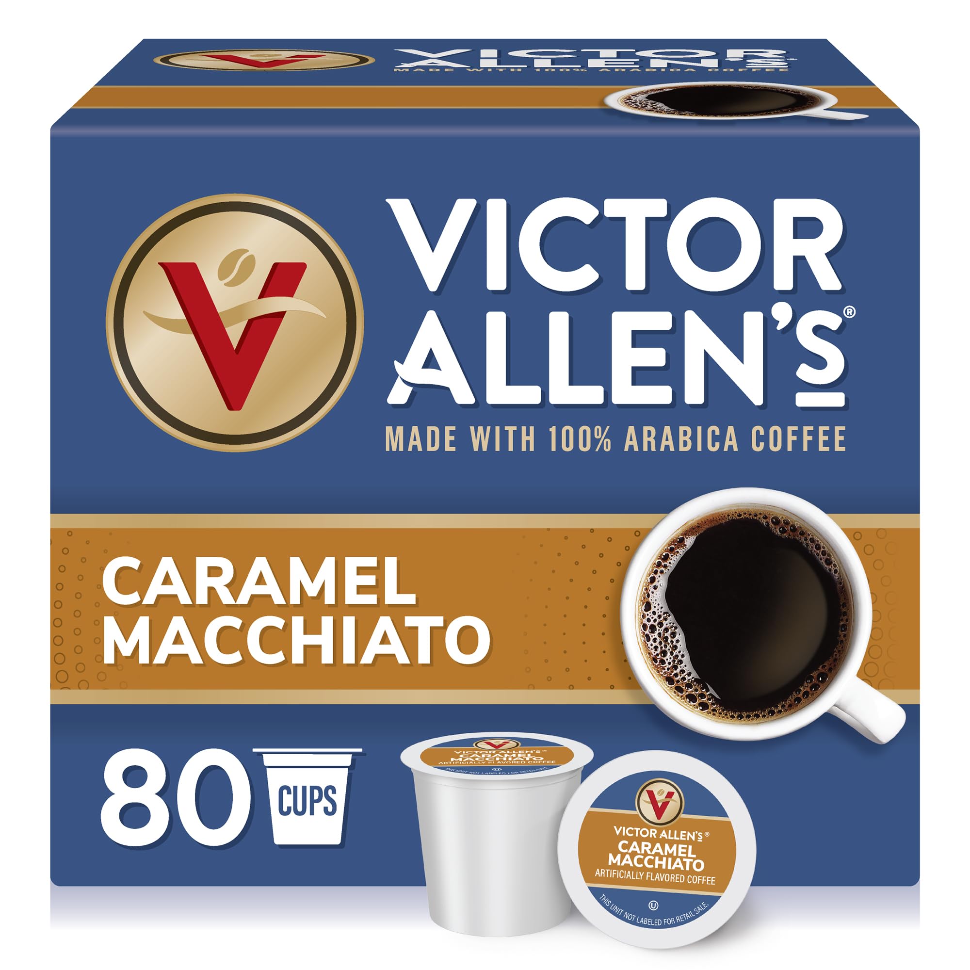 Victor Allen's Coffee Hazelnut Flavored, Medium Roast, 80 Count, Single Serve Coffee Pods for Keurig K-Cup Brewers