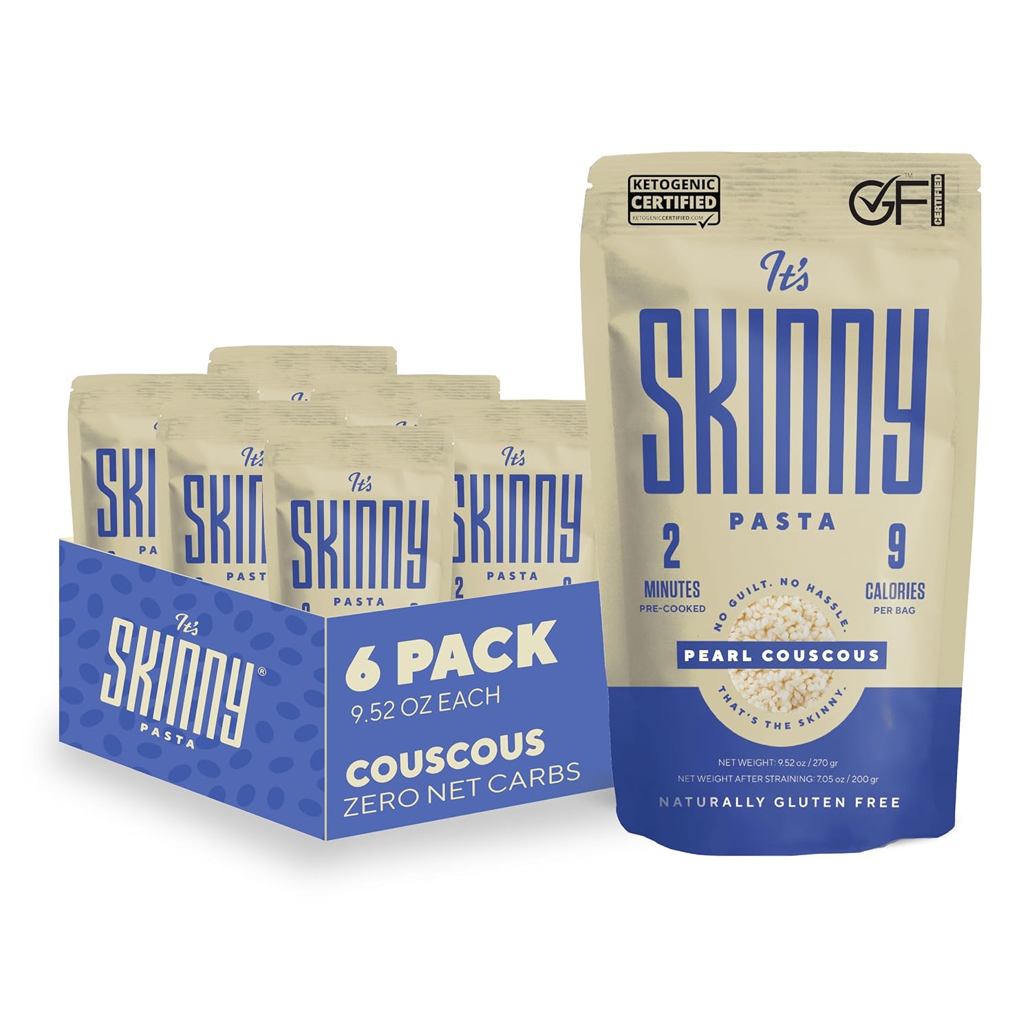 It’s Skinny Fettuccine Pasta – Low Carb Pasta, Gluten Free, Keto & Vegan-Friendly, Shirataki Konjac, Sugar-Free, High in Fiber, Only 4.5 Calories Per Serving, Ready in 2 Minutes (6 Packs)