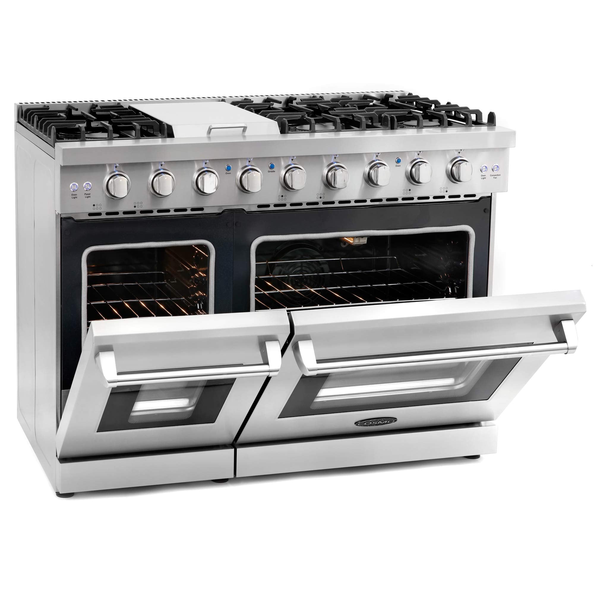 COSMO COS-EPGR366 36 in. Haven Collection 6.0 cu. ft. Gas Range, 6 Burners, Convection Oven, Knob LEDs, Storage Drawer, Stainless Steel