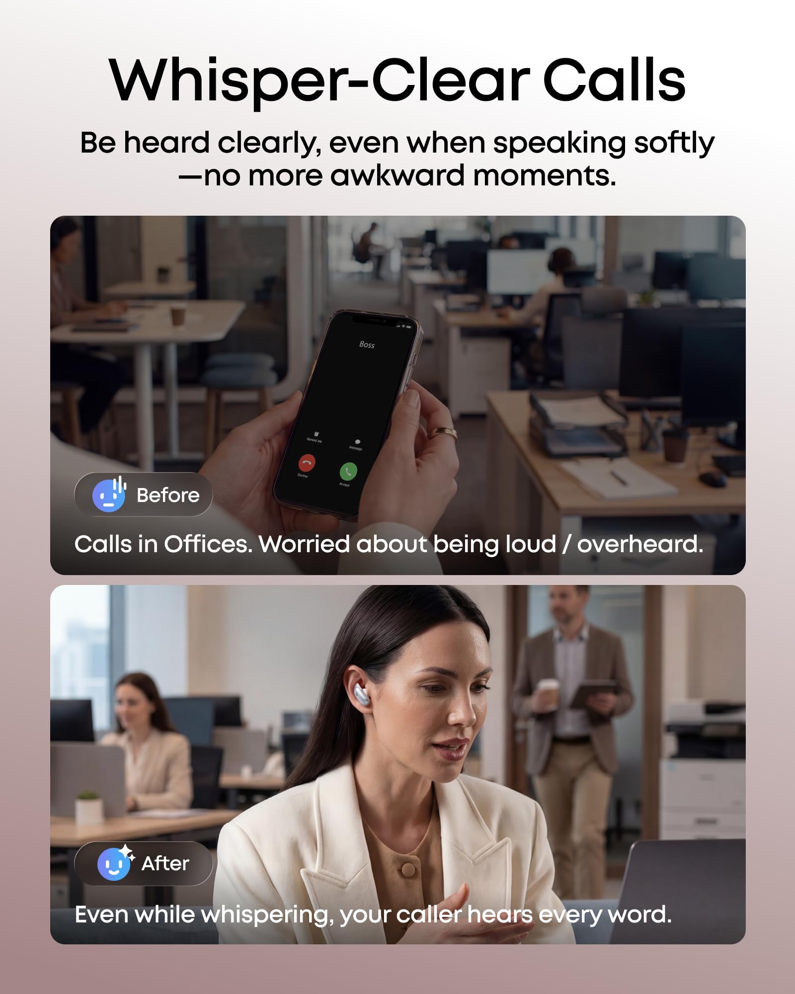 Soundcore Liberty 5 Pro,Guinness World Records-Certified Call Quality,Anker Thus™ AI Chip,Active Noise Cancelling Wireless Earbuds,Crystal-Clear Calls for Commute,Noisy Environments