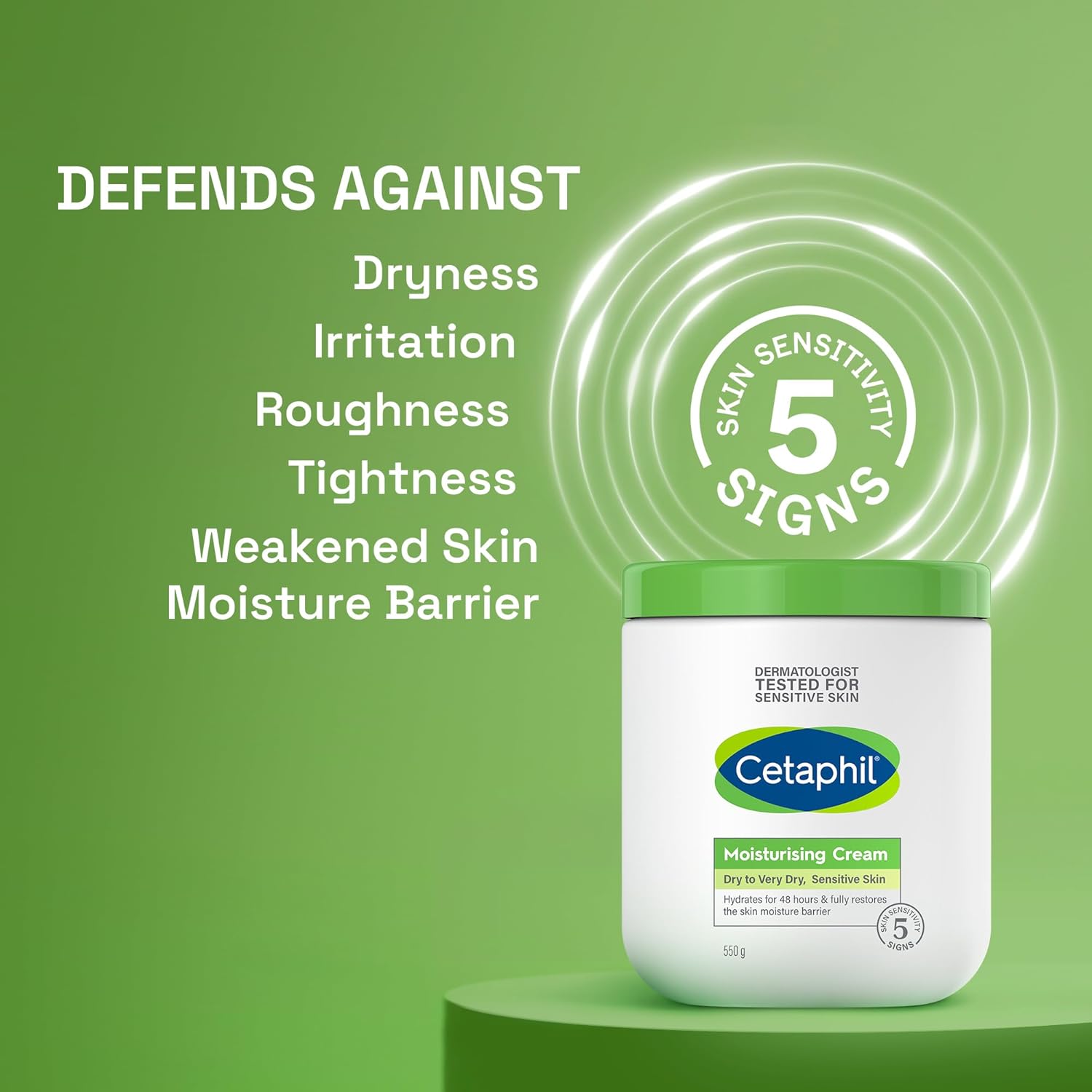 Cetaphil Moisturizing Cream, Face & Body Moisturizer for Men & Women, Dry to Very Dry and Sensitive Skin, Unscented, 453g