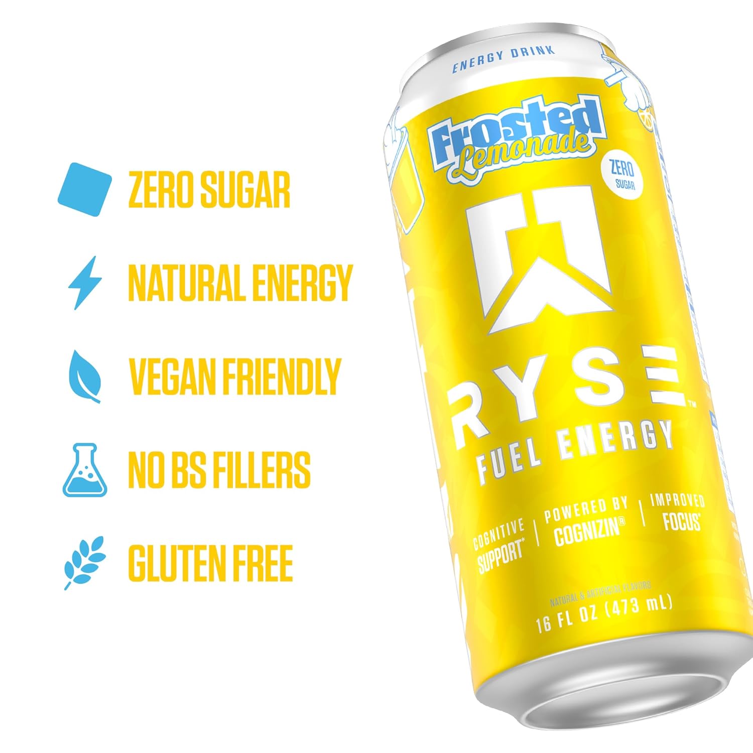 RYSE Fuel Energy Drink - Variety Pack - Sugar Free, Gluten Free & Vegan - 200mg Natural Caffeine, Taurine & Choline for Focus & Energy - No Artificial Colors - 16 fl oz Cans (12-Pack)