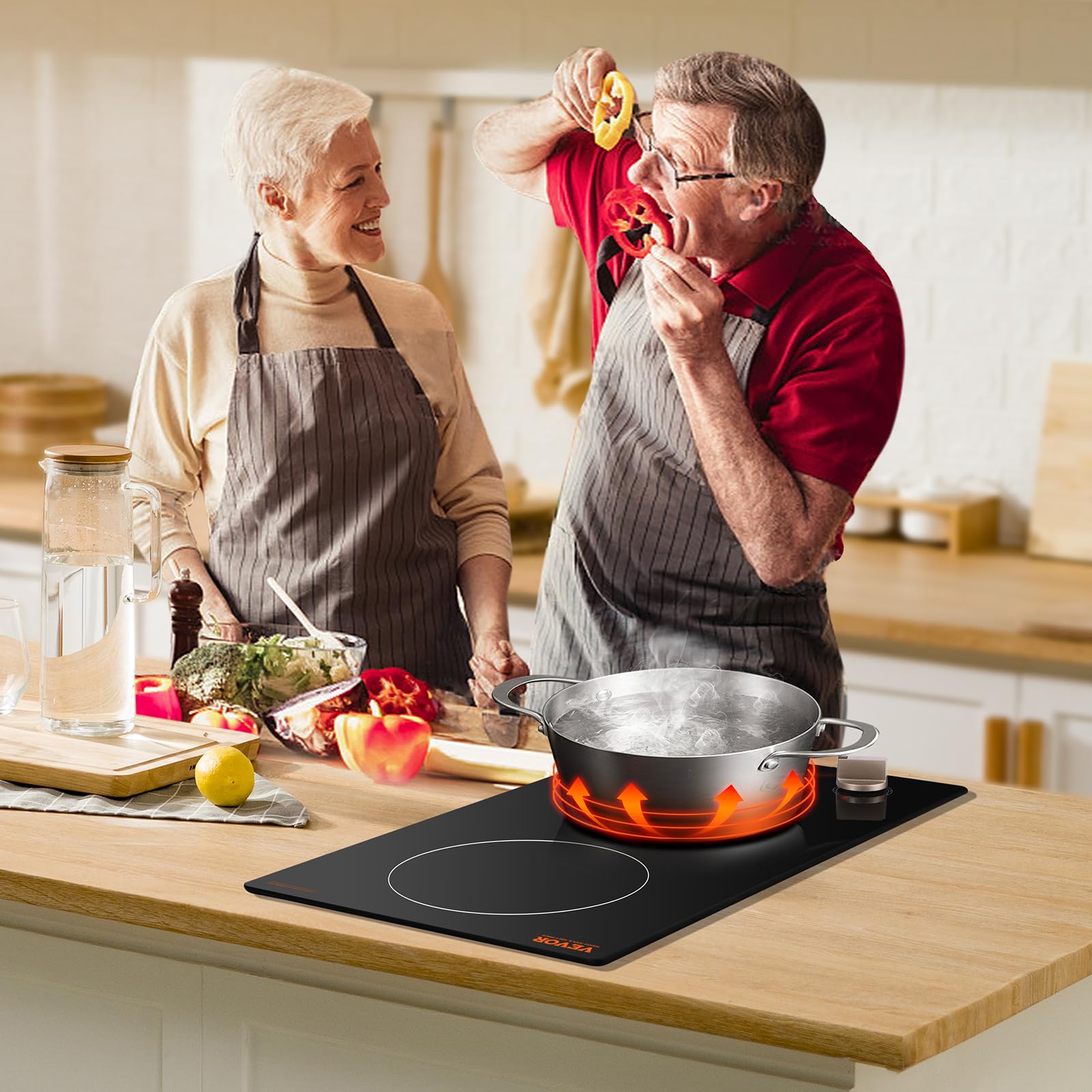VEVOR Built-in Induction Electric Stove Top 30 Inch,5 Burners Electric Cooktop,9 Power Levels & Sensor Touch Control,Easy to Clean Ceramic Glass Surface,Child Safety Lock,240V