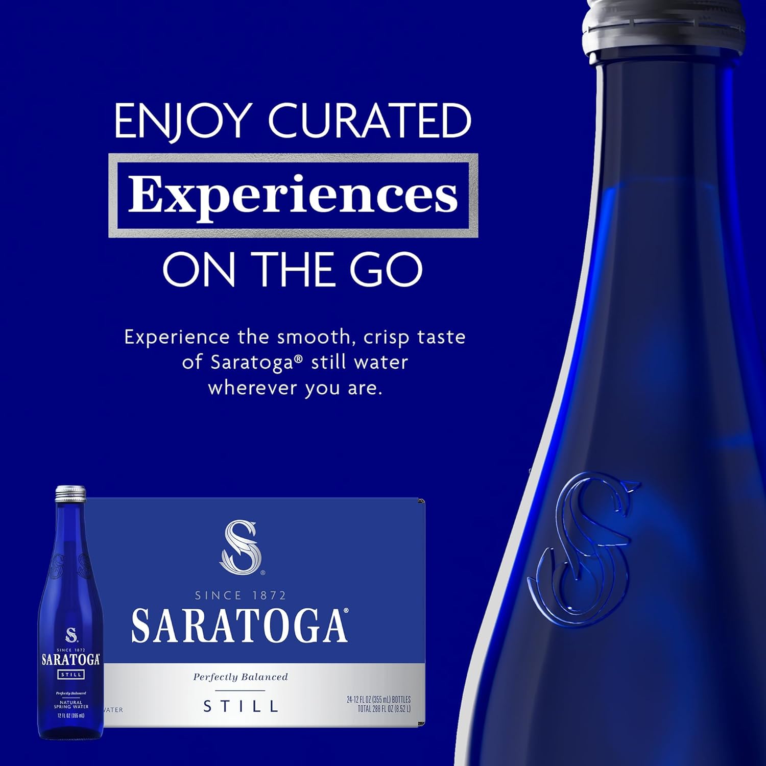 Saratoga Natural Spring Water - 12 oz. (Non-Carbonated, Pack of 24)