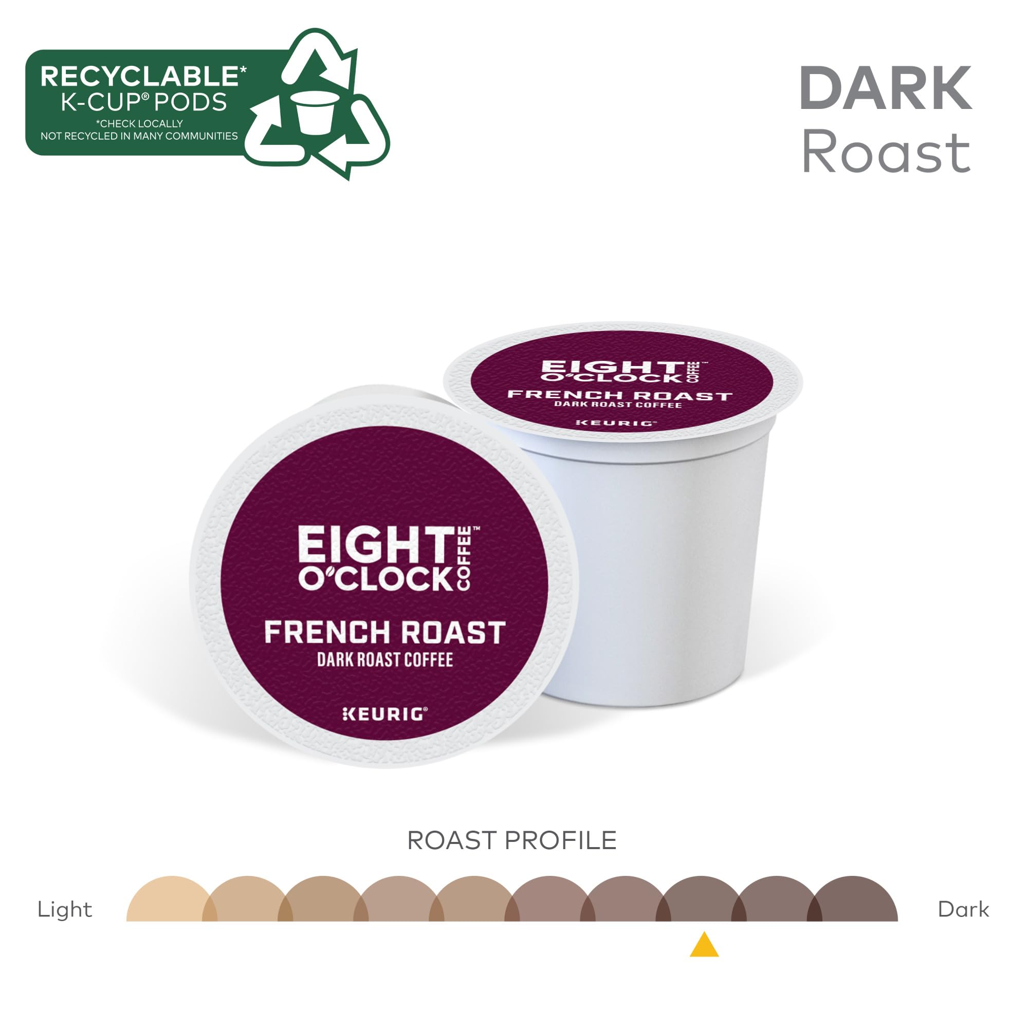 Eight O'Clock Coffee The Original, Single-Serve Keurig K-Cup Pods, Medium Roast Coffee Pods, 72 Count