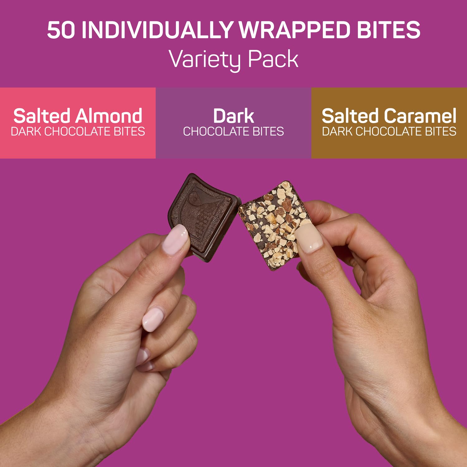 AWAKE - Caffeinated Chocolate Bites - Caramel Milk Chocolate, 50 Bites - 50mg Caffeine - Individually Wrapped Energy Bites - Coffee Alternative - Fairtrade, Gluten Free, Non GMO - 0.48oz