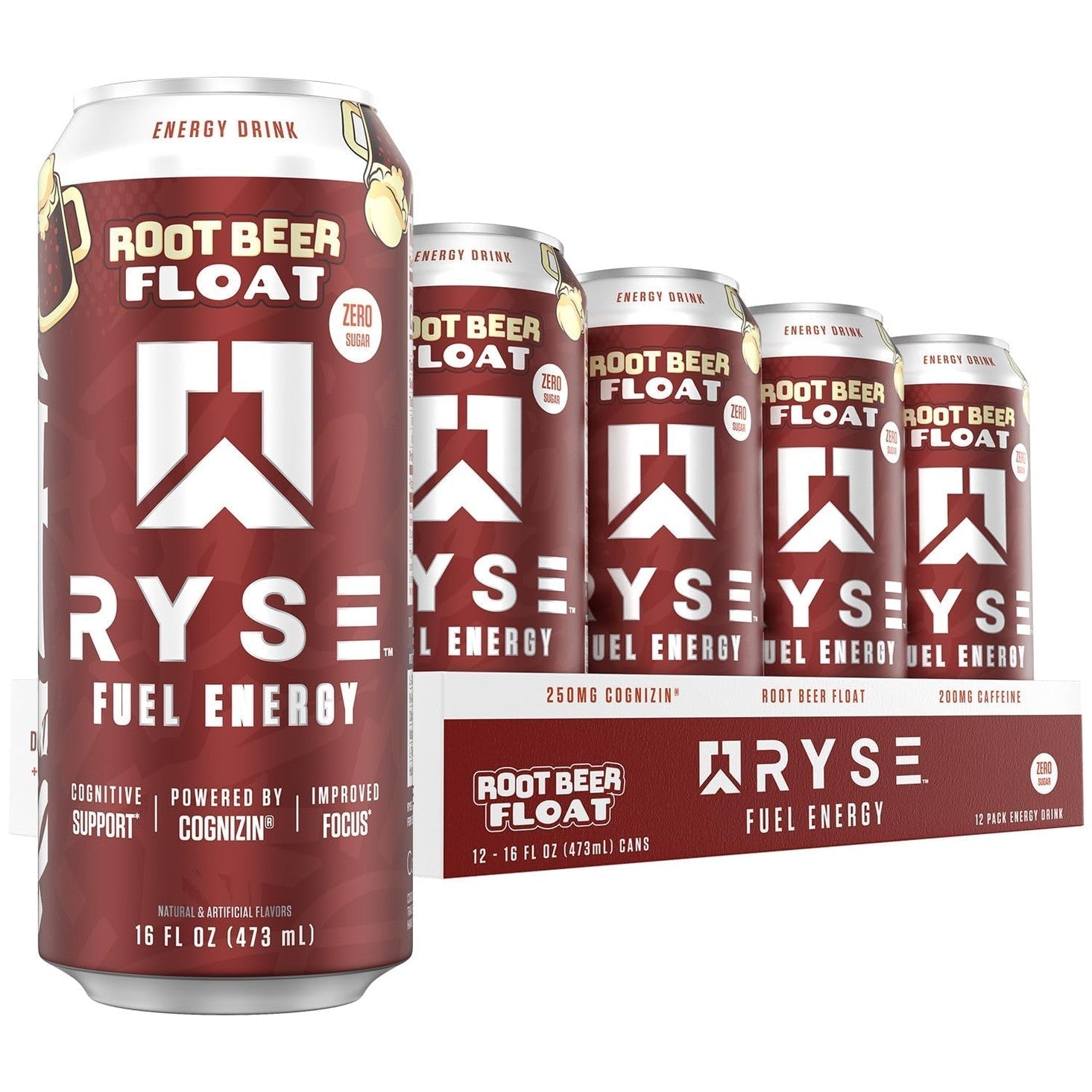 RYSE Fuel Energy Drink - Variety Pack - Sugar Free, Gluten Free & Vegan - 200mg Natural Caffeine, Taurine & Choline for Focus & Energy - No Artificial Colors - 16 fl oz Cans (12-Pack)