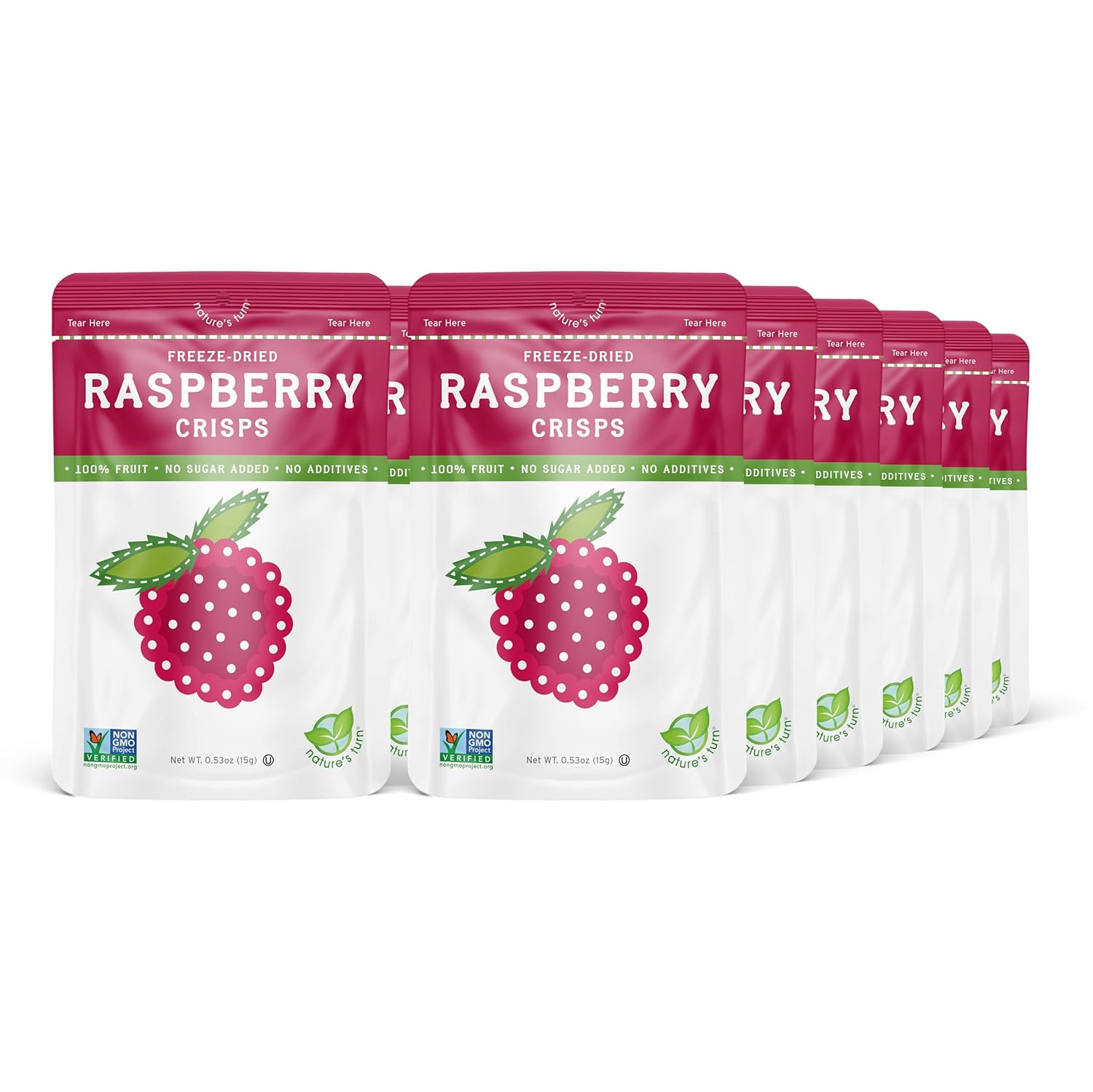 Nature’s Turn Freeze-Dried Strawberry Crisps – Healthy, Gluten-Free, Crispy & Delicious, Plant-Based Snack, Ideal for Cereal, Smoothies, School Lunches, & On-the-Go, Bags of 12 (0.53 oz Each)