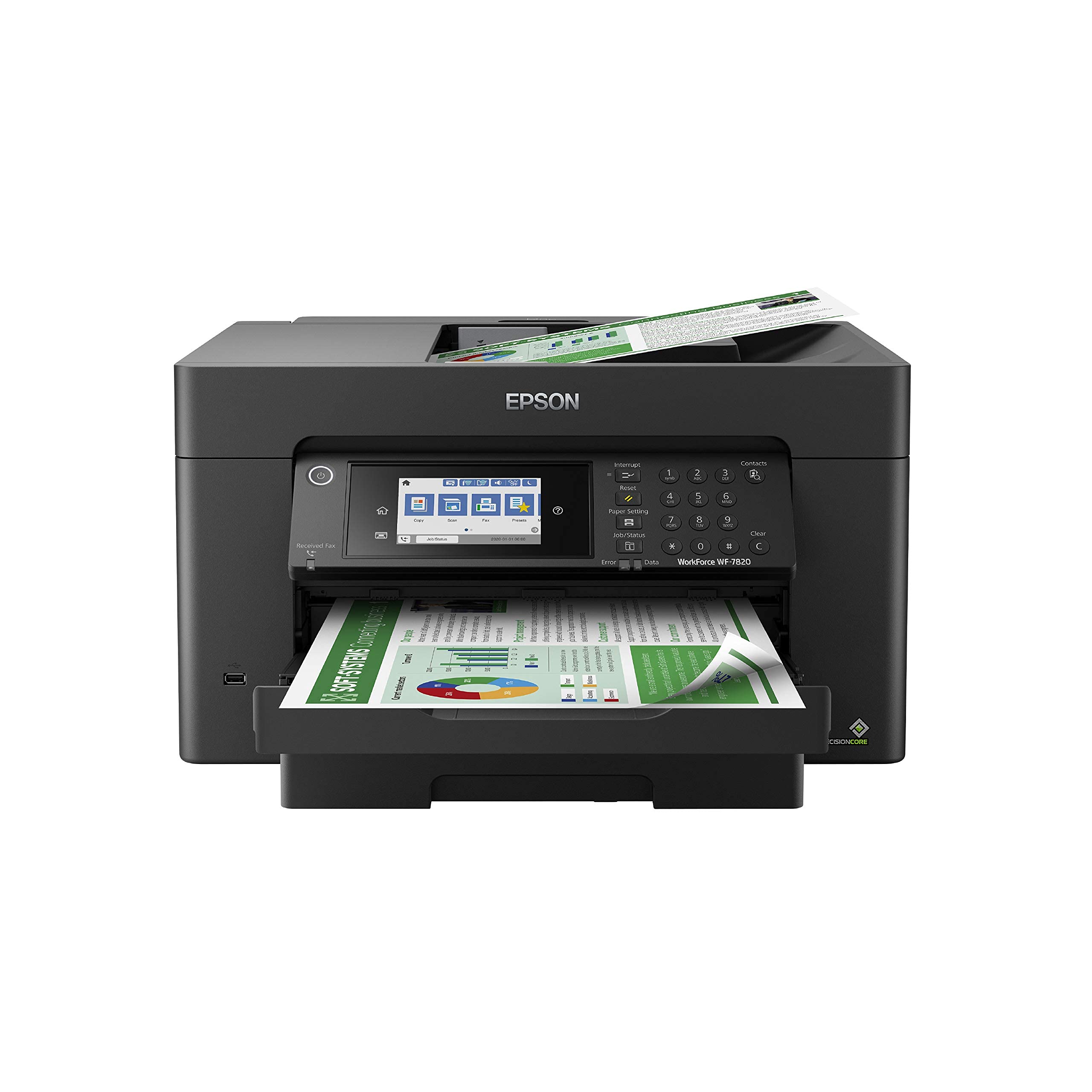 Epson Workforce Pro WF-7840 Wireless All-in-One Wide-Format Printer with Auto 2-Sided Print up to 13" x 19", Copy, Scan and Fax, 50-Page ADF, 500-sheet Paper Capacity, 4.3" Screen