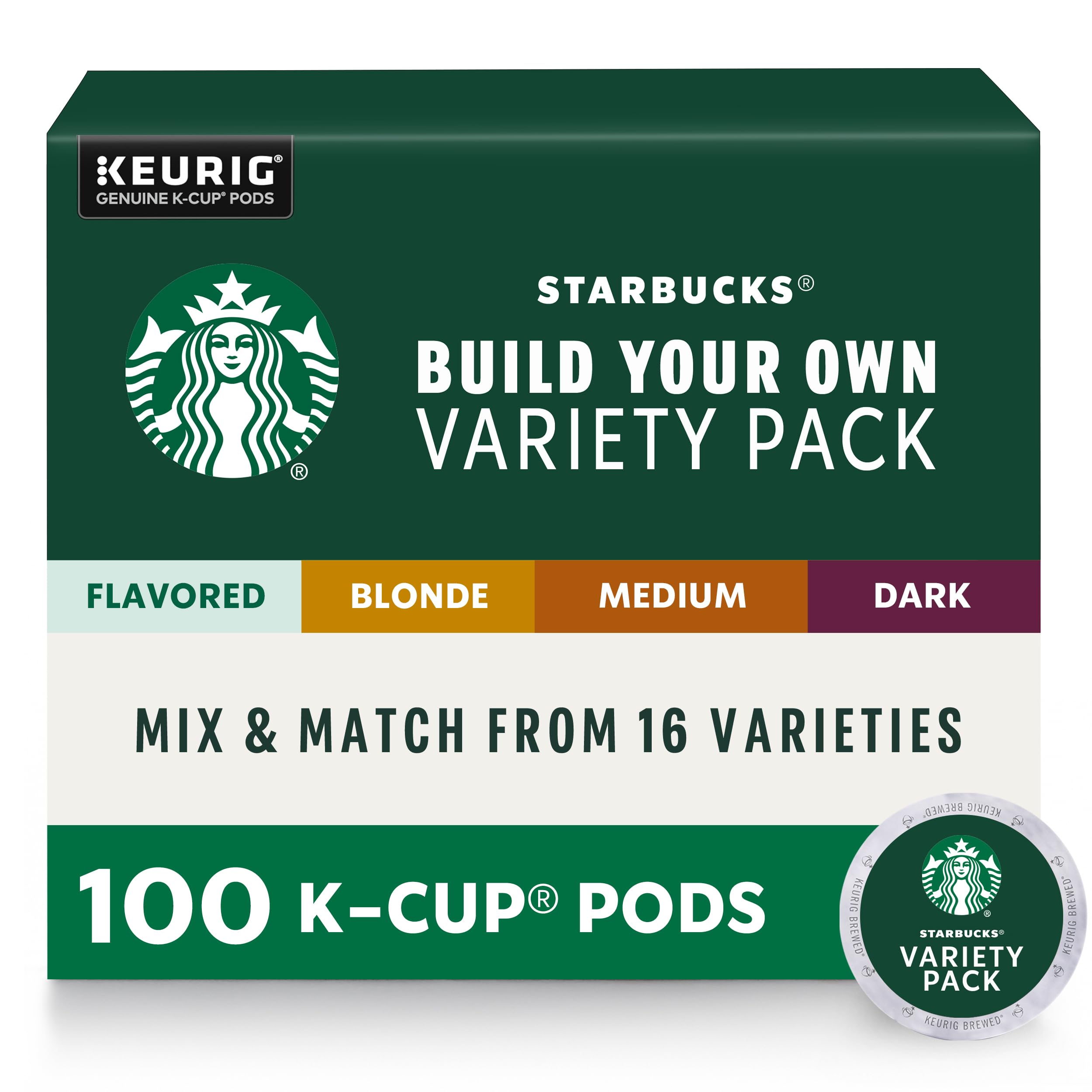 Starbucks K-Cup Coffee Pods, Medium Roast Hot or Iced Coffee, Pike Place Roast, 96 Keurig Pods