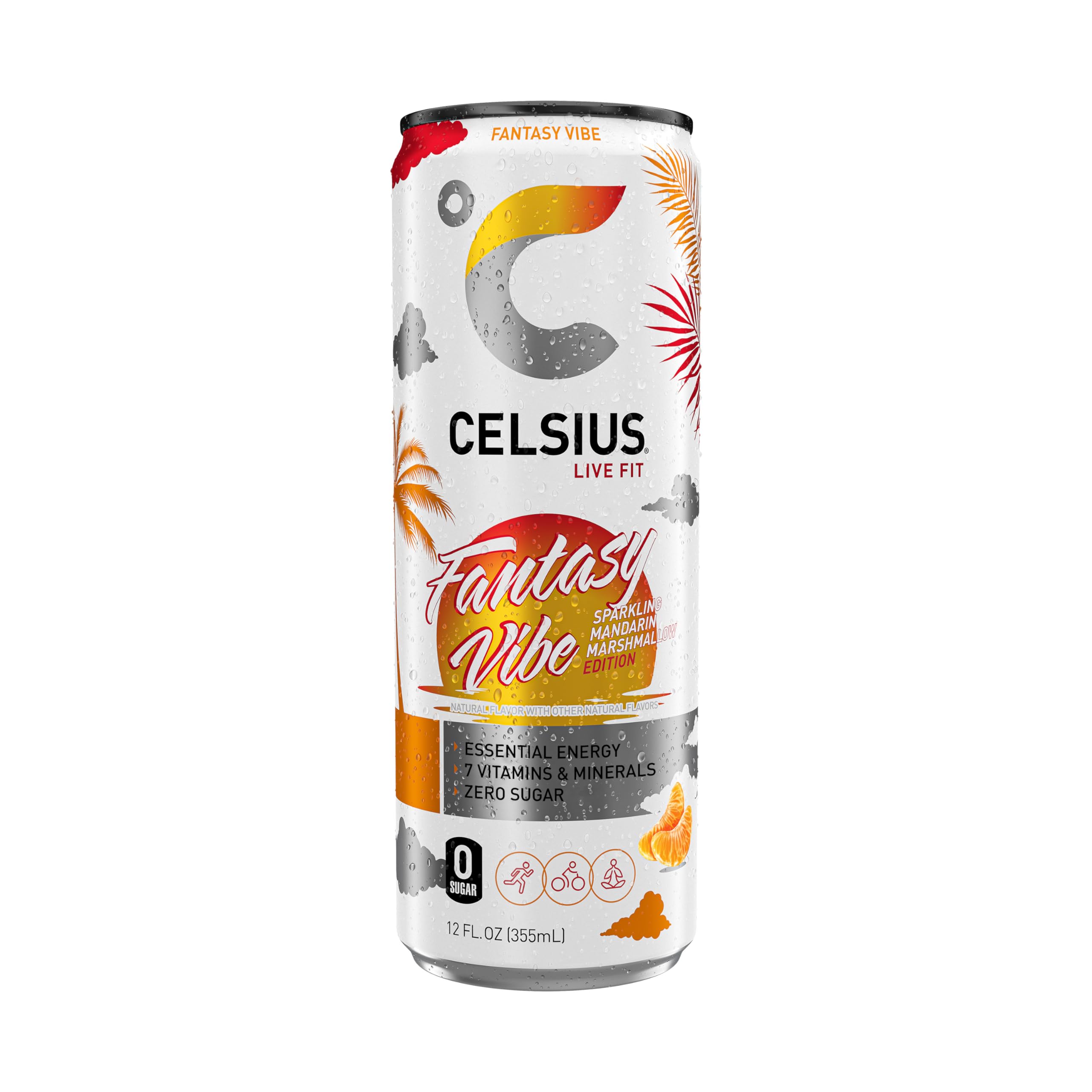 CELSIUS ASTRO VIBE Sparkling Blue Razz, Sugar Free Energy Drink, 12 Fl Oz (Pack of 12)