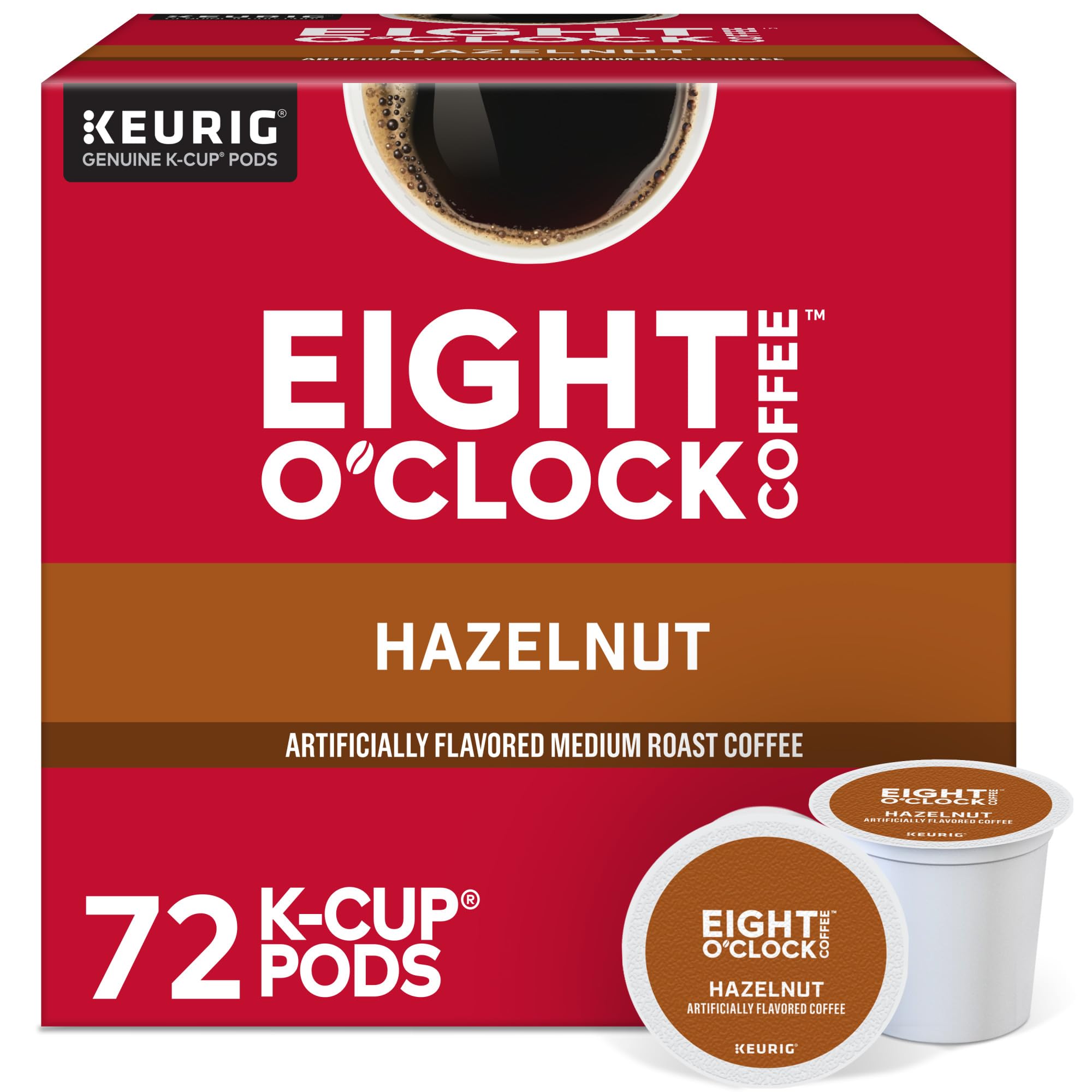 Eight O'Clock Coffee The Original, Single-Serve Keurig K-Cup Pods, Medium Roast Coffee Pods, 72 Count