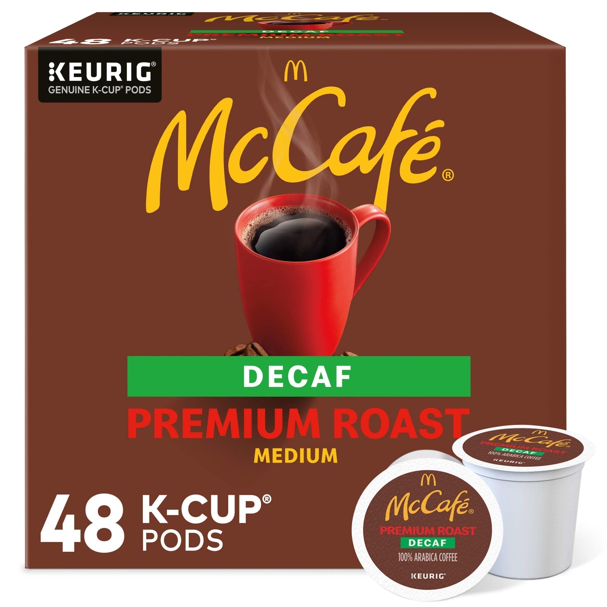 McCafe Premium Roast Decaf Coffee, Single Serve Keurig K-Cup Pods, Decaffeinated, 96 Count (4 Packs of 24)