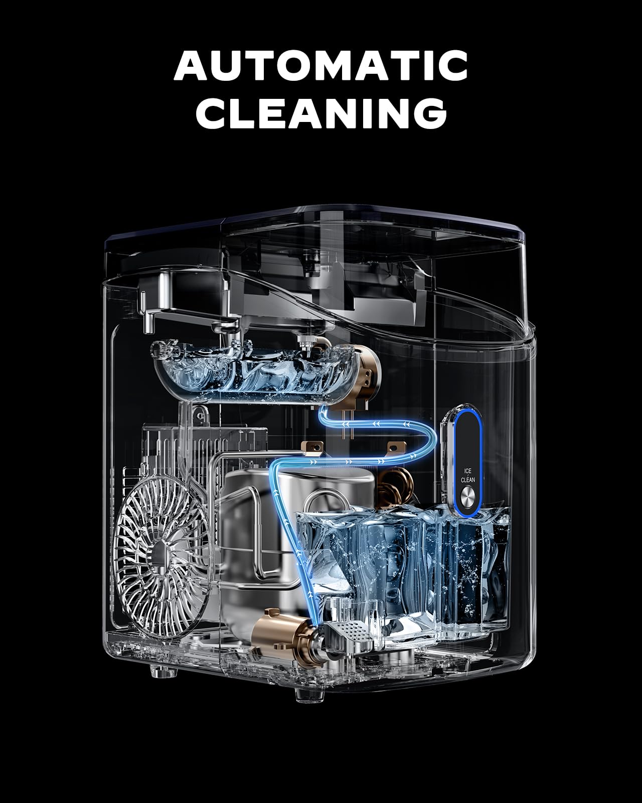 Silonn Ice Maker Countertop, Portable Ice Machine with Carry Handle, Self-Cleaning Ice Makers with Basket and Scoop, 9 Cubes in 6 Mins, 26 lbs per Day, Ideal for Home, Kitchen, Camping, RV