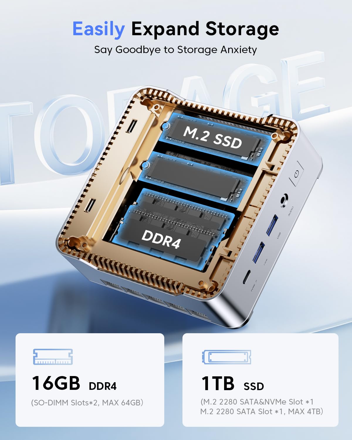 KAMRUI Pinova P2 Mini PC 16GB RAM 512GB SSD, AMD Ryzen 4300U(Beats 10110U/3500U/N95,Up to 3.7GHz,4C/8T)Mini Computers,Triple 4K Display/HDMI+DP+Type-C/WiFi/BT for Home/Business Mini Desktop Computers