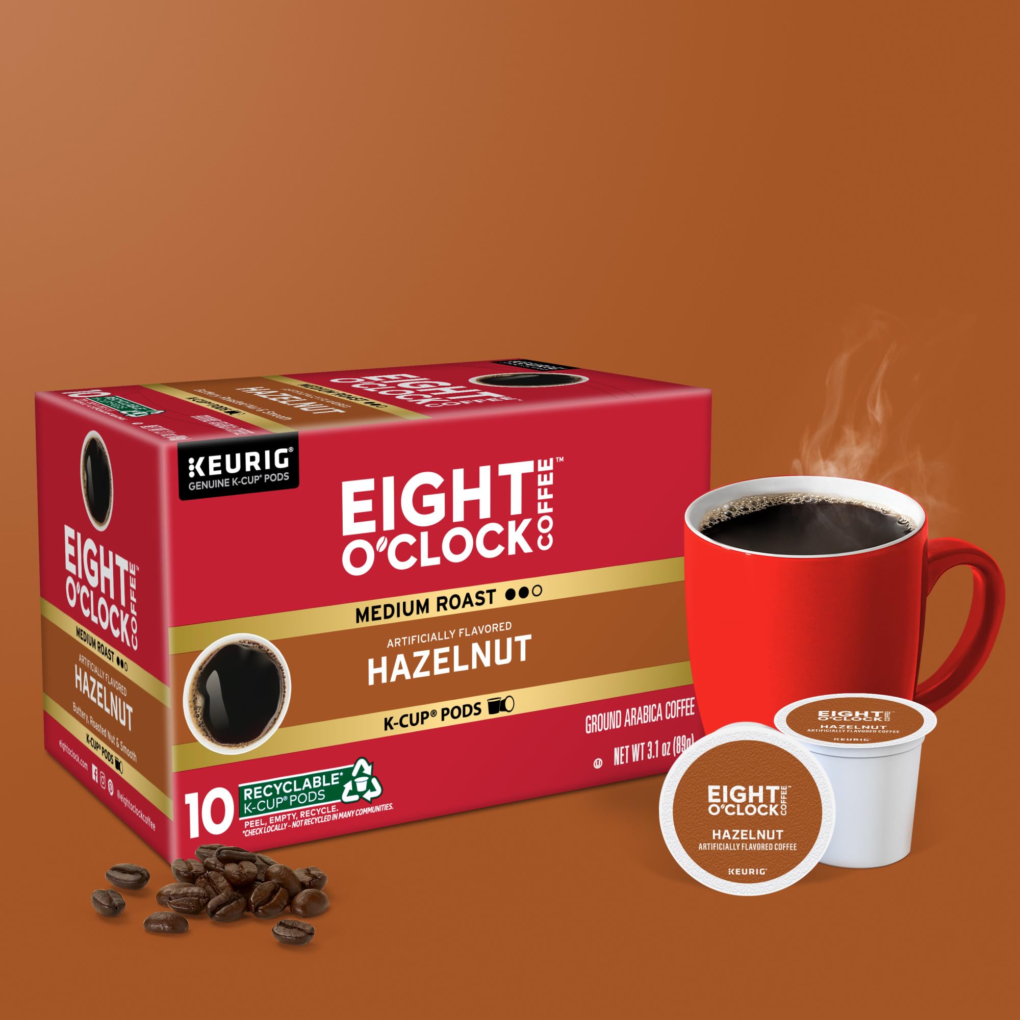 Eight O'Clock Coffee The Original, Single-Serve Keurig K-Cup Pods, Medium Roast Coffee Pods, 72 Count
