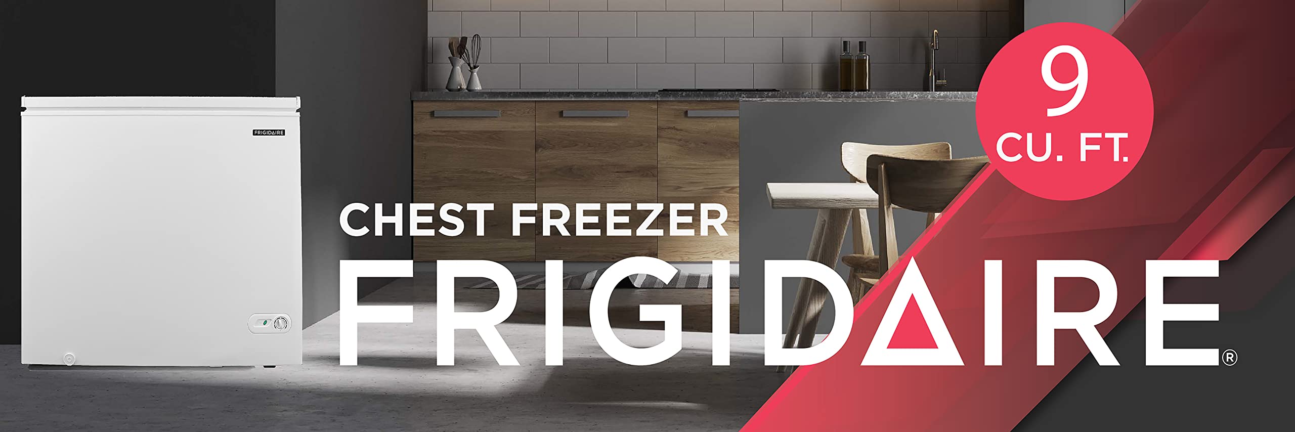FRIGIDAIRE EFRF7003-BLACK Chest Deep Freezer, 7 Cu. Ft, Black Adjustable Thermostat-Removable Vinyl Coated Wire Basket-Easy Defrost Drain