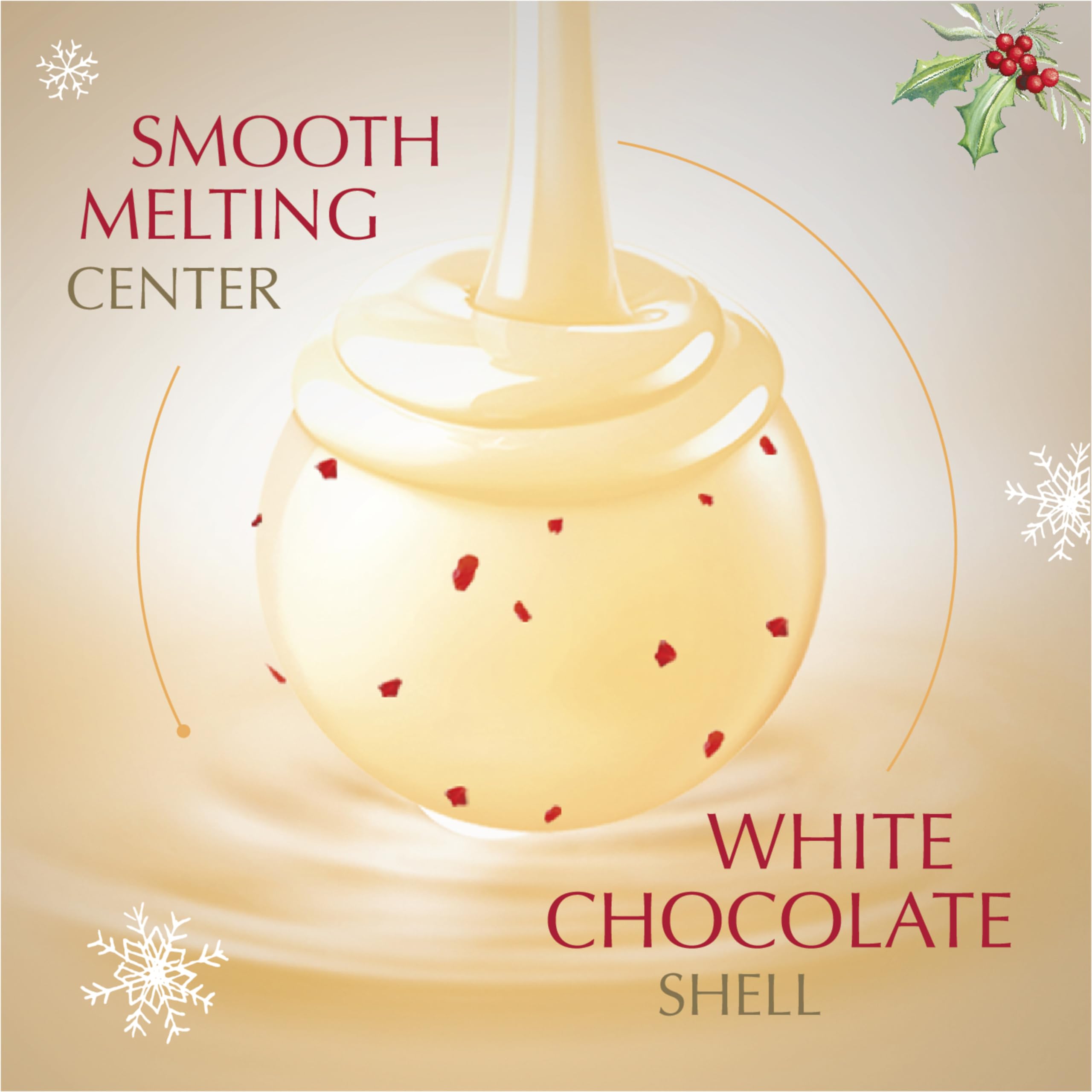 Lindt LINDOR White Chocolate Peppermint Truffles, White Chocolate Candy with Smooth Peppermint Truffle Center, 25.4 oz., 60 Count