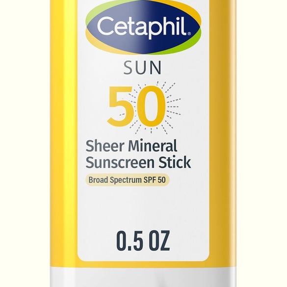 CETAPHIL Sheer Mineral Sunscreen Stick for Face & Body, 0.5oz, 100% Mineral Sunscreen: Zinc Oxide & Titanium Dioxide