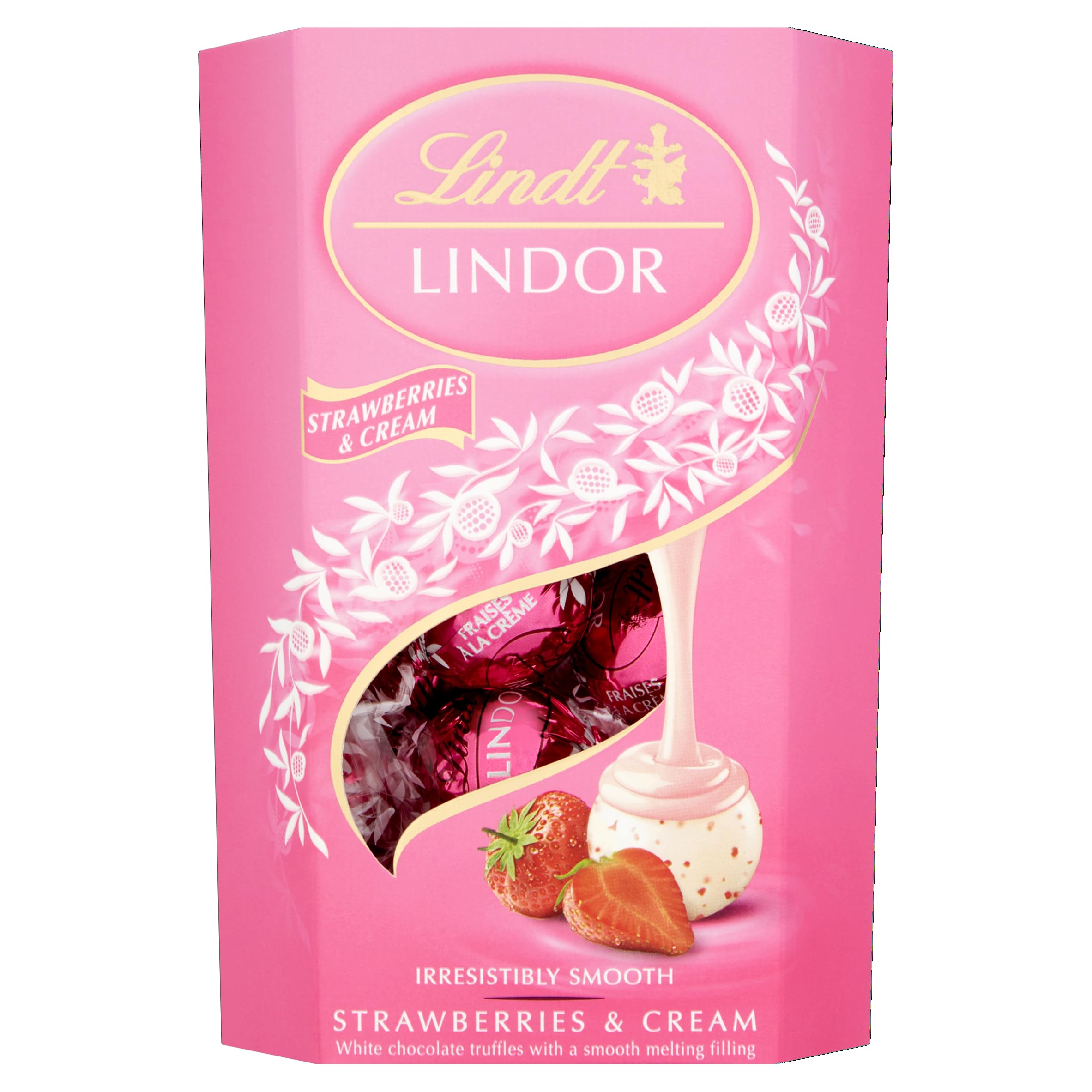 Lindt LINDOR White Chocolate Peppermint Truffles, White Chocolate Candy with Smooth Peppermint Truffle Center, 25.4 oz., 60 Count