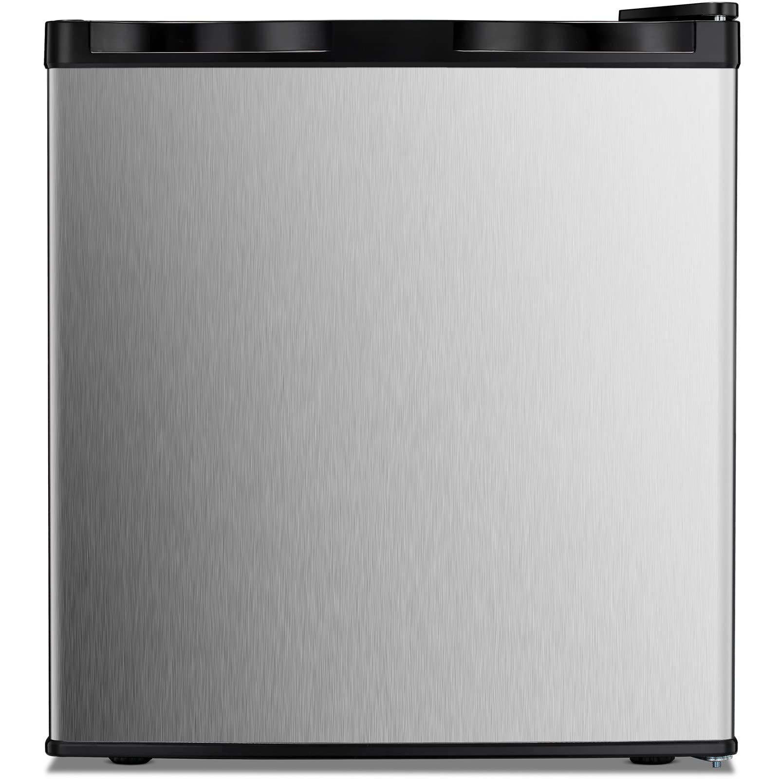 Kismile Small Freezer Upright, 3.0 Cu.ft Mini Freezer with Adjustable Thermostat, Removable Shelves, Reversible Single Door, Stand Up Freezer for Bedroom/Home/Dorms/Apartment (Stainless Steel)