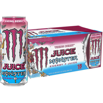 Monster Energy Juice Viking Berry, Energy Drink, 16 Ounce (Pack of 15)