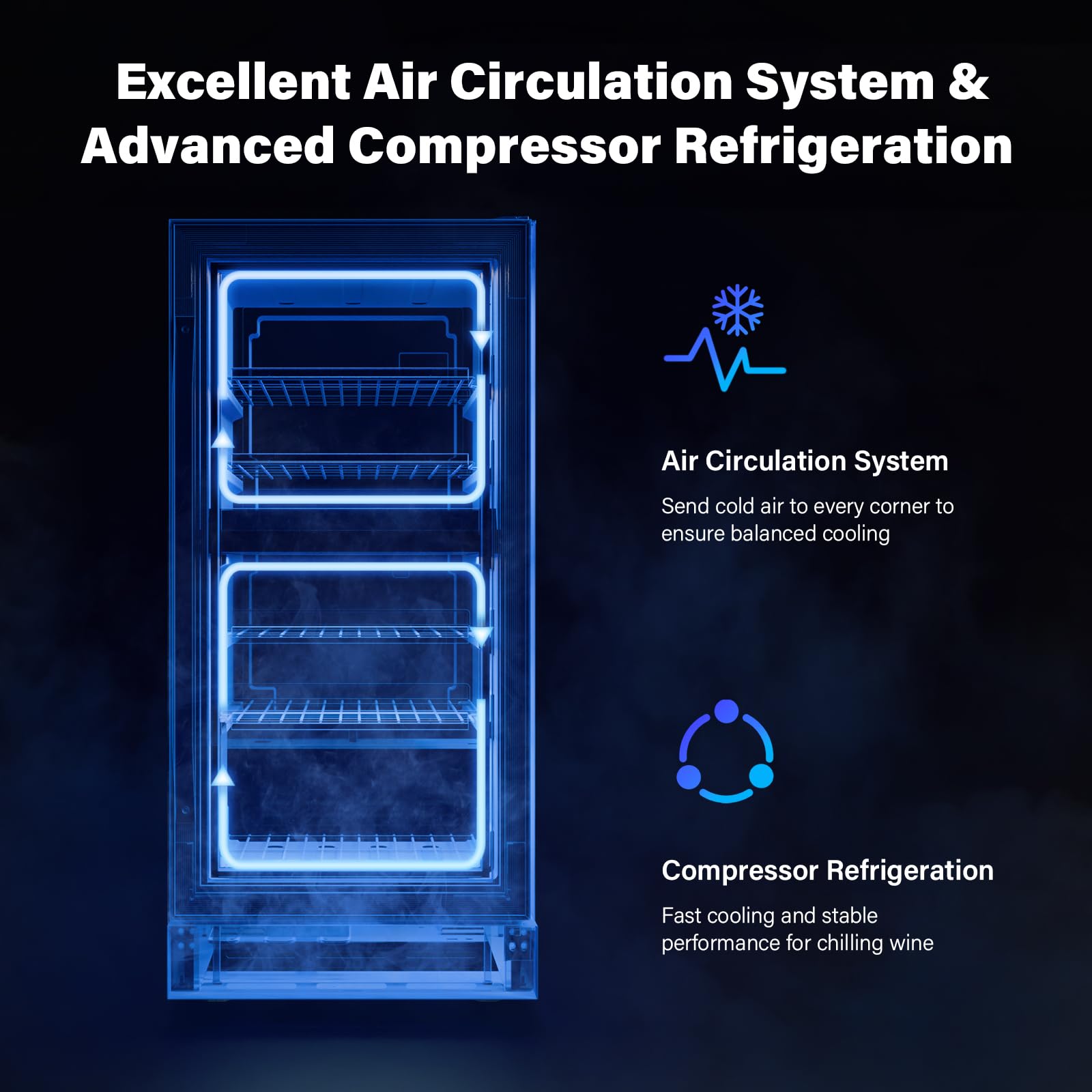 ROVSUN 18 Bottle Wine Fridge, Freestanding Compressor Wine Cooler Refrigerator, Beverage Wine Chiller with Digital Temperature Control & Double-layer Glass Door for Red White Wine, Champagne, Beer