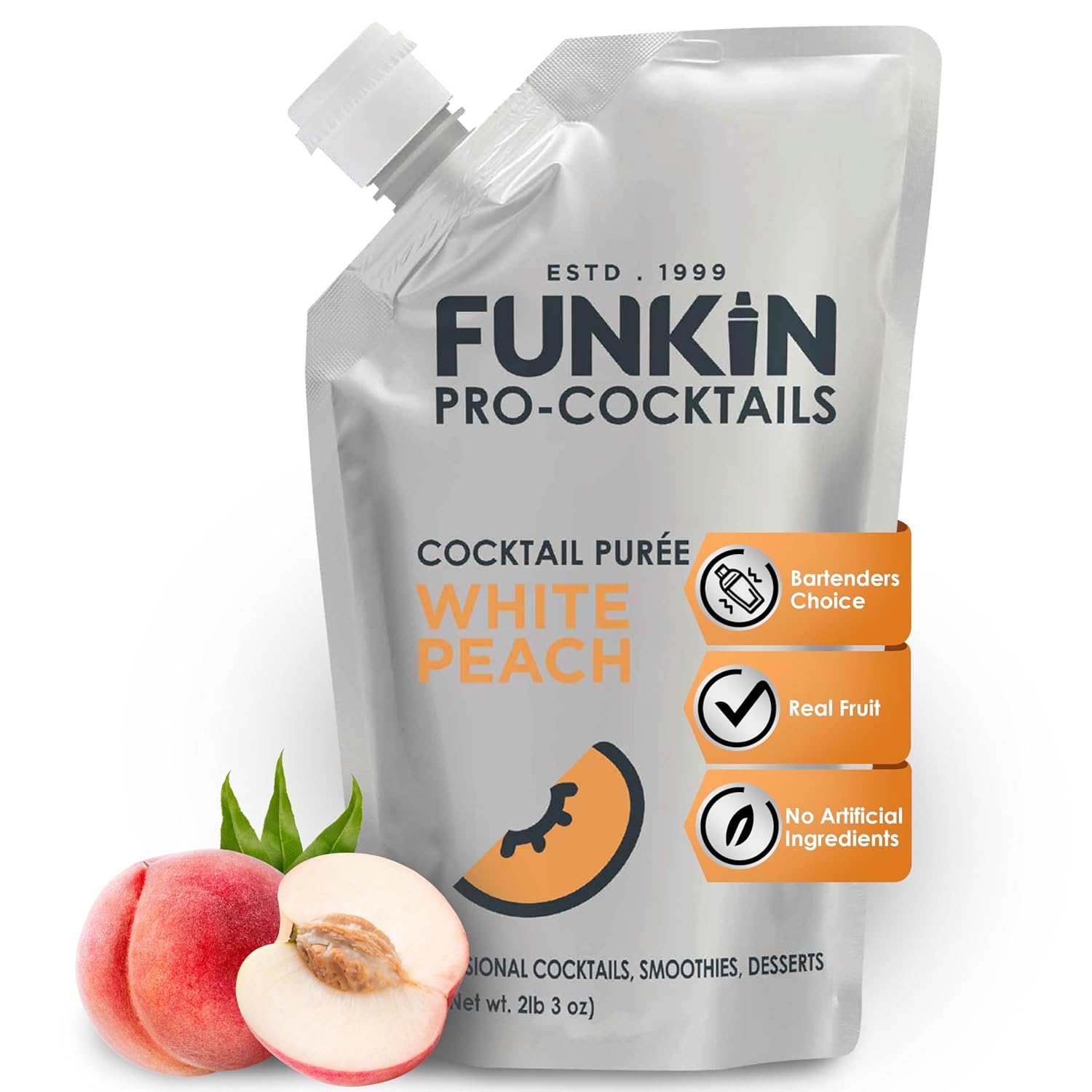 Funkin Fruit Puree | Real Fruit, Simple Ingredient, Natural Mixer for Cocktails, Drinks, Smoothies | Vegan, Non-GMO, Gluten-Free (2.2 lbs) (Passion Fruit)