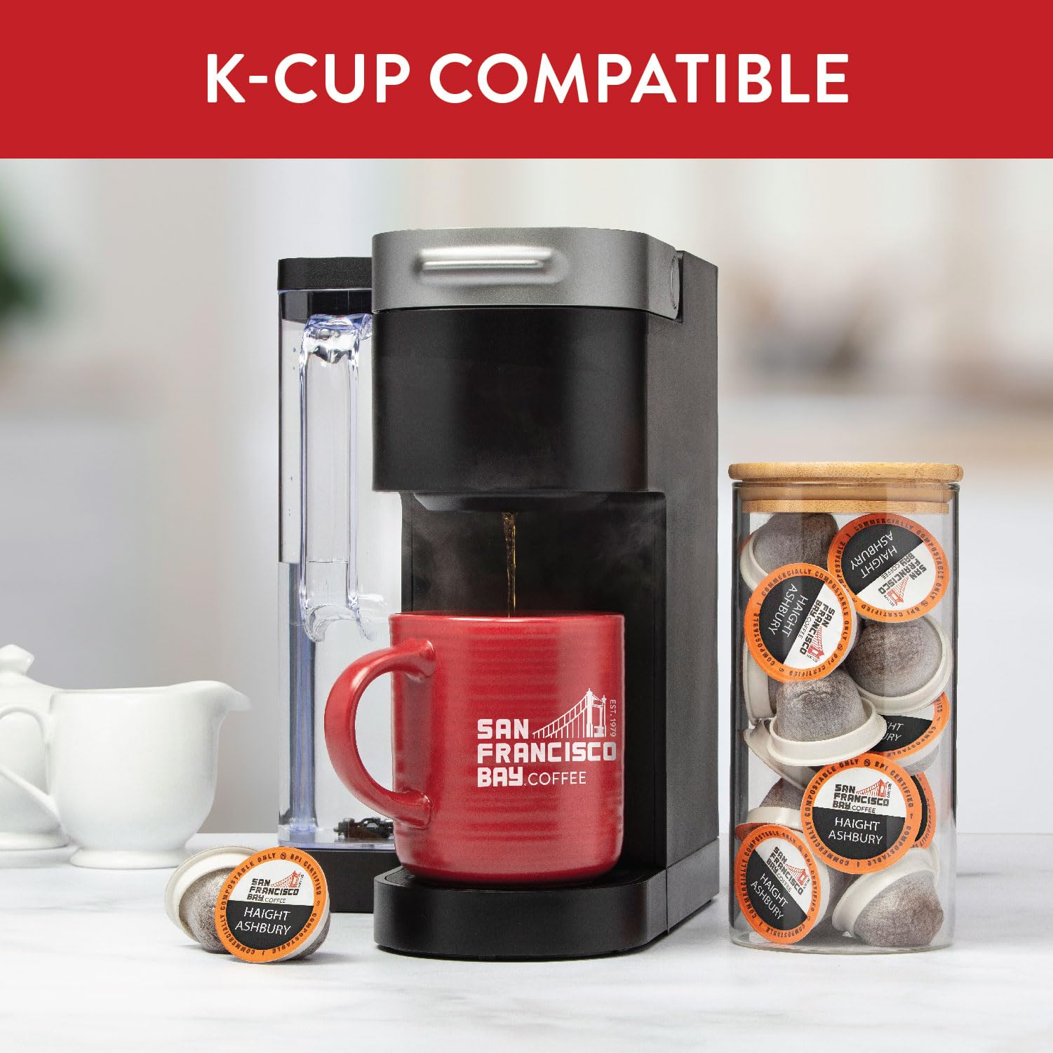 SAN FRANCISCO BAY SF Coffee OneCUP /Dark Roast Compostable Coffee Pods, K Cup Compatible Including Keurig 2.0 (Packaging May Vary), French Roast, 80 Count (Pack of 1)