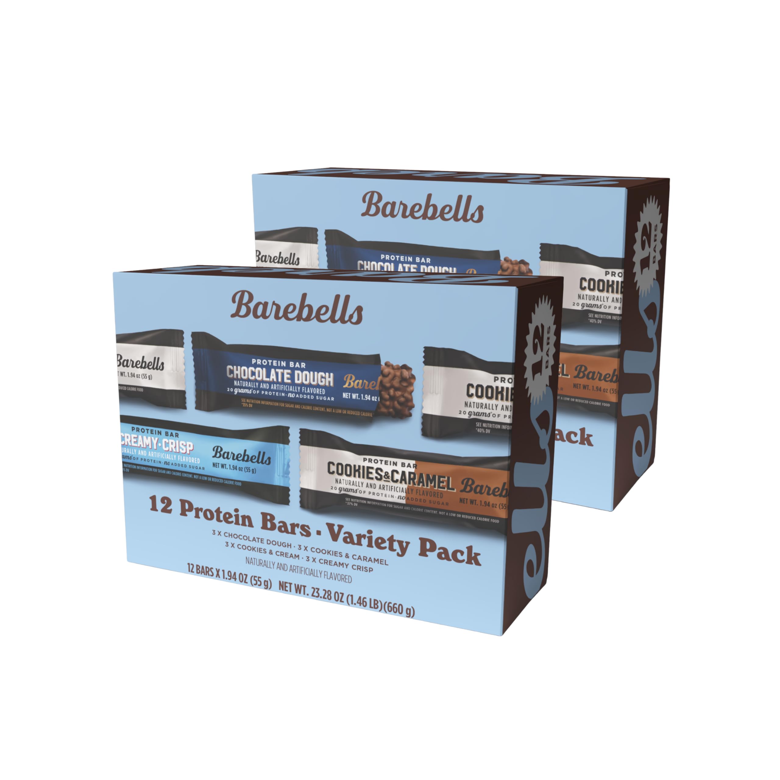 Barebells Protein Bars Salty Peanut - 12 Count, 20g High Protein Treats - Chocolate Nutrition Bar with 1g Total Sugars - On-The-Go Breakfast or Post-Workout Snack