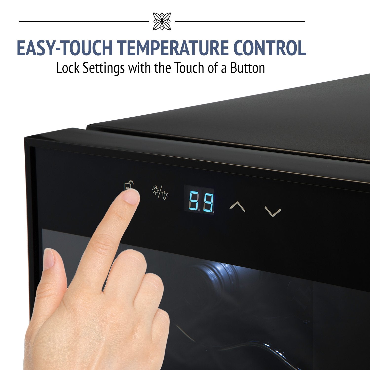 Ivation 12 Bottle Red And White Wine Thermoelectric Wine Cooler/Chiller Counter Top Wine Cellar with Digital Temperature Display, Freestanding Refrigerator Smoked Glass Door Quiet Operation Fridge