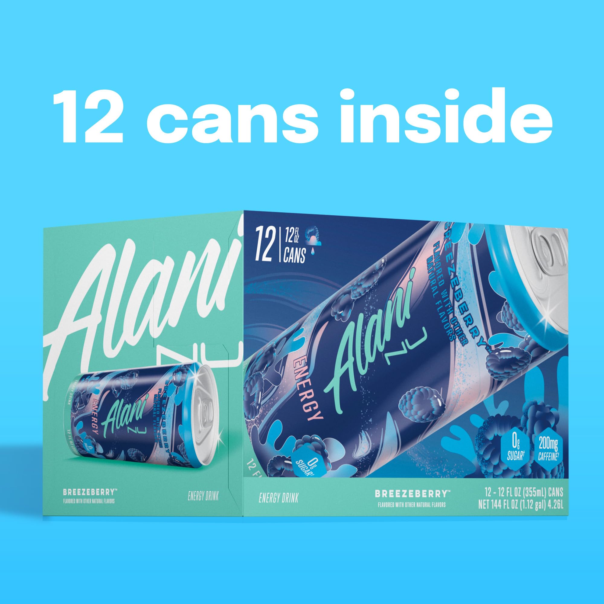 Alani Nu CHERRY TWIST Sugar Free, Low Calorie Energy Drinks, 200mg Caffeine, Biotin B Vitamins, Zero Sugar, 15 Calories, 12 Fl Oz Cans, 12 Pack0