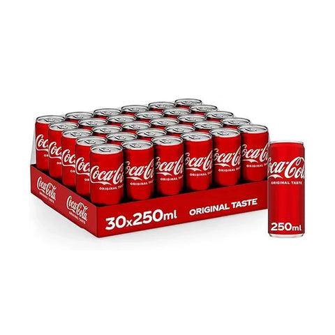 Coca-Cola Original Taste, Pack of 30 x 250 ml, Refreshing Carbonated Drinks, Serve Cola Iced Drink for Maximum Freshness (Copy)