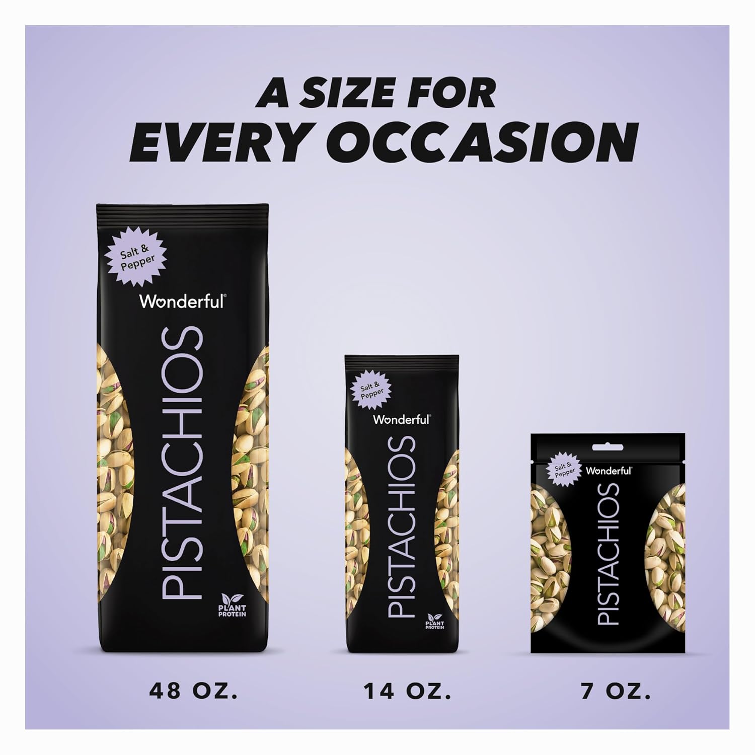 Wonderful Pistachios In Shell, Salt & Pepper Flavored Nuts, 48 Ounce Bag, Protein Snacks, Gluten Free, Healthy Snacks for Adults