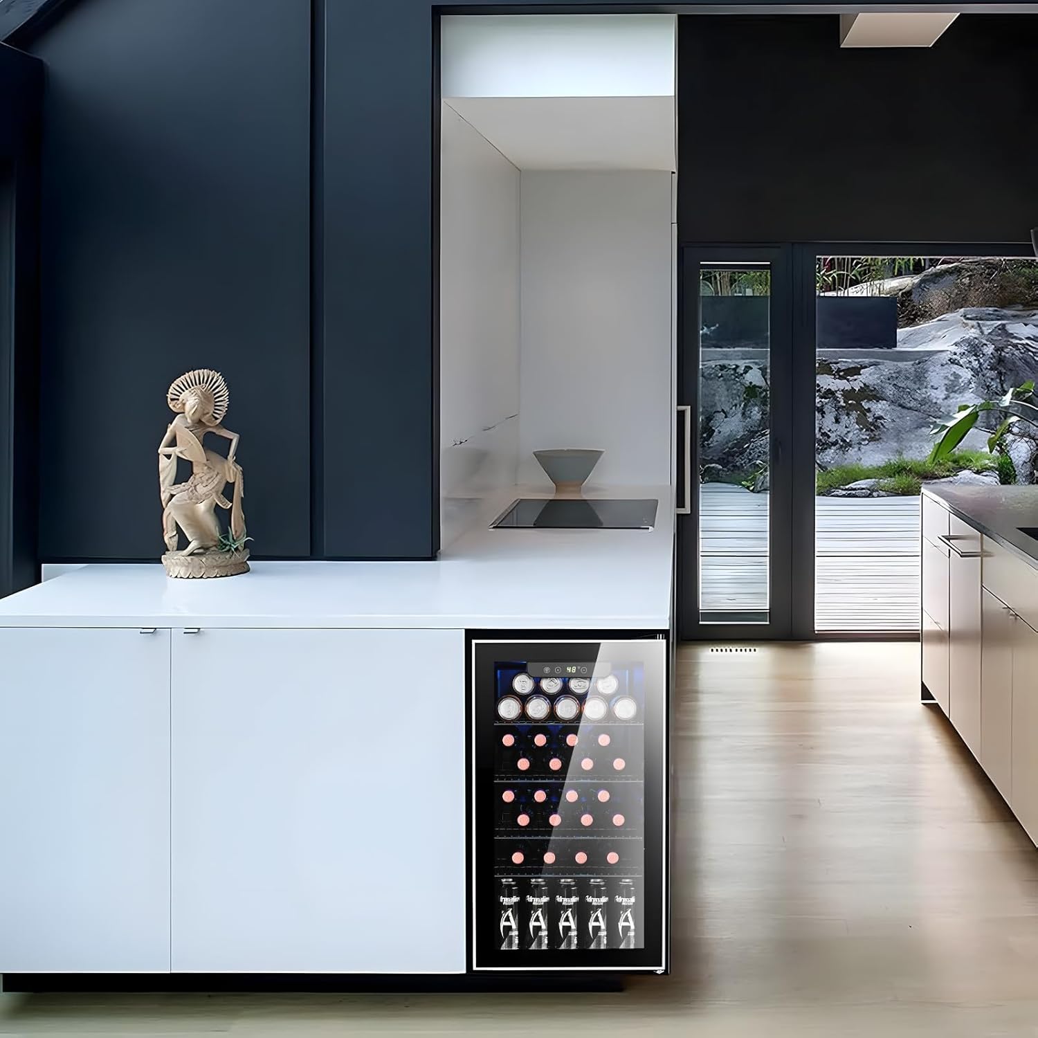 Antarctic Star Wine Cooler, Beverage Refrigerator, 16 Bottle Freestanding Quiet Wine Cellar Front Glass Door for Home and Bar, Digital Temp Control, 1.71 Cu.Ft.