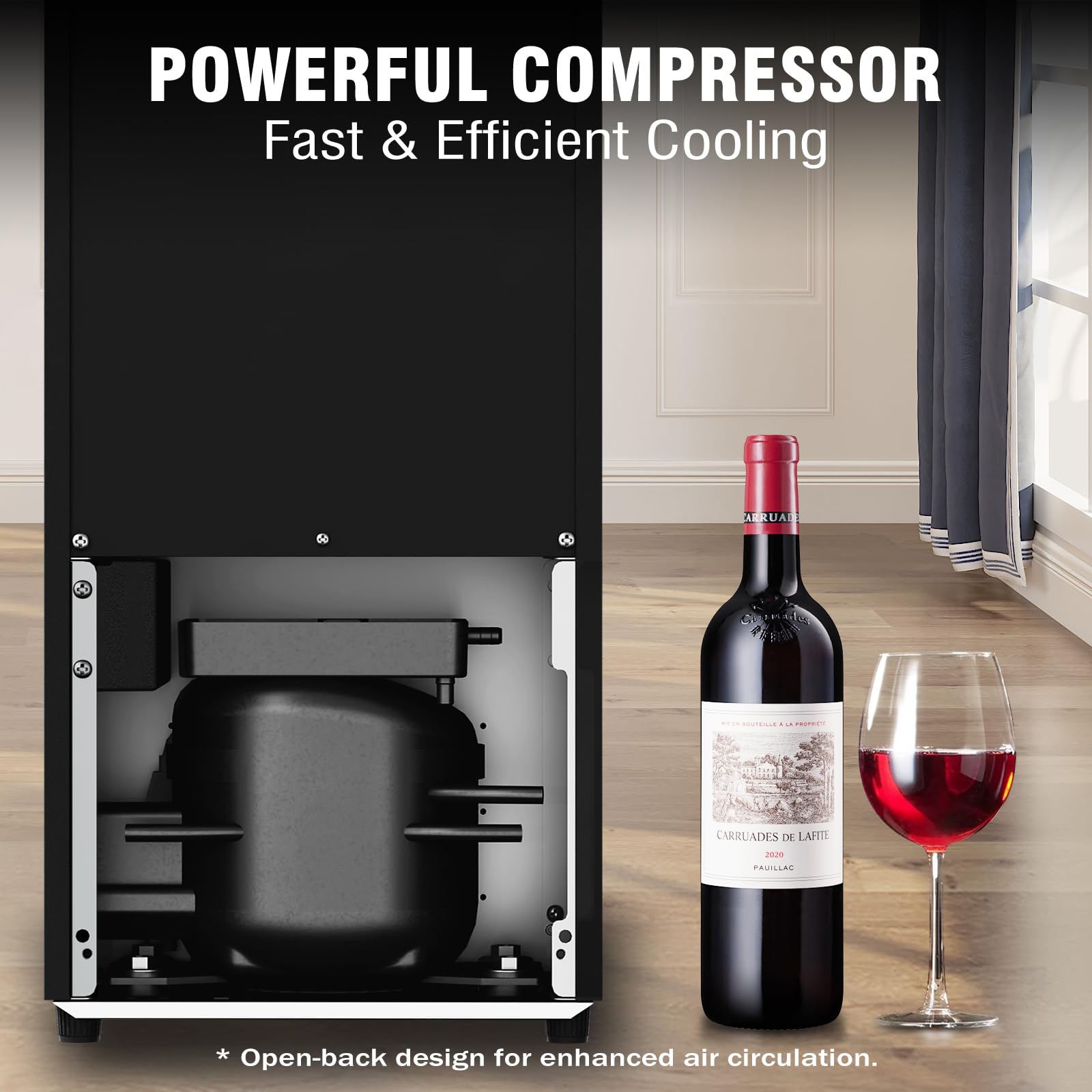 STAIGIS 24 Bottle Mini Fridge, Small Freestanding Wine Cooler Refrigerator for Red and White with 40-66F Digital Temperature Control Glass Door