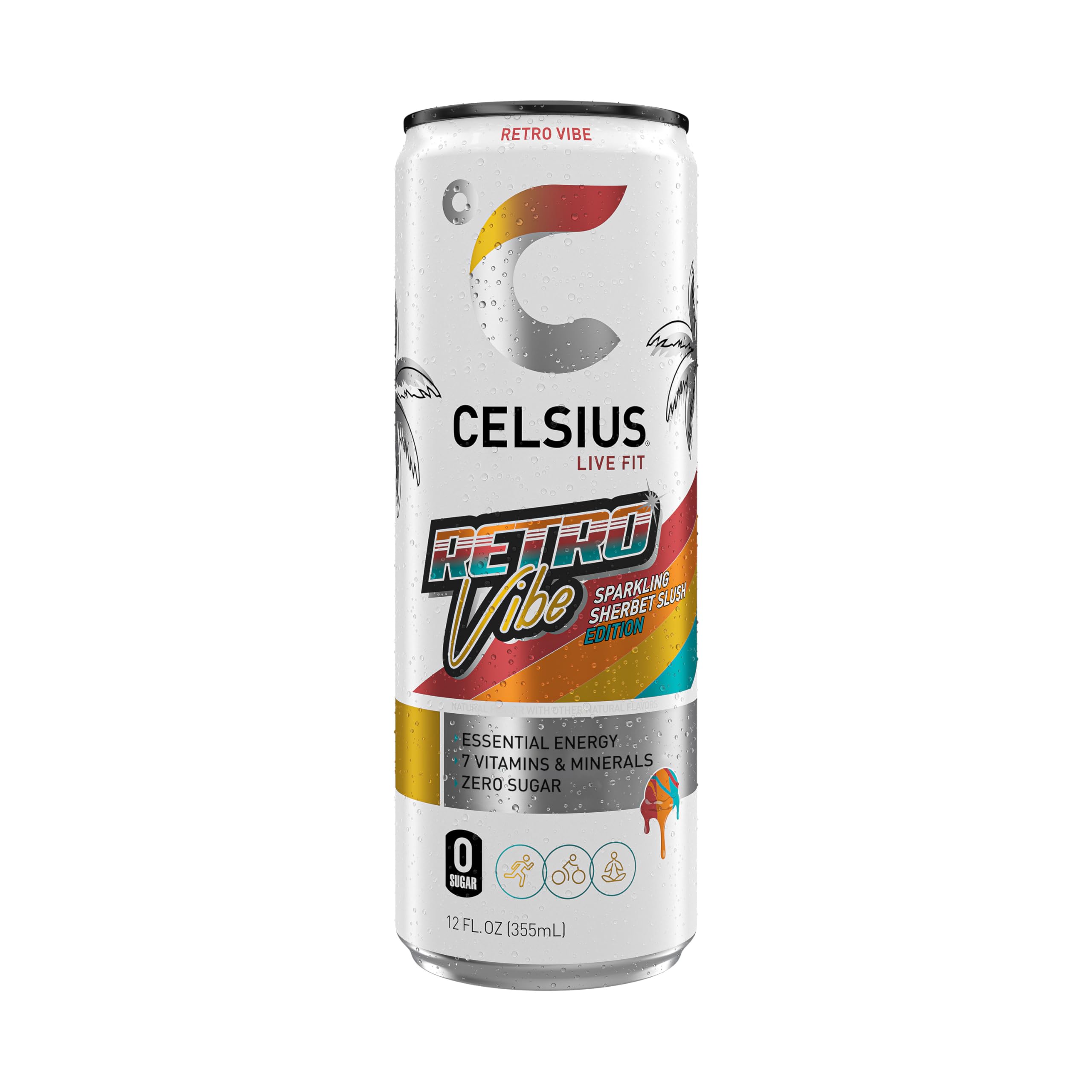 CELSIUS ASTRO VIBE Sparkling Blue Razz, Sugar Free Energy Drink, 12 Fl Oz (Pack of 12)
