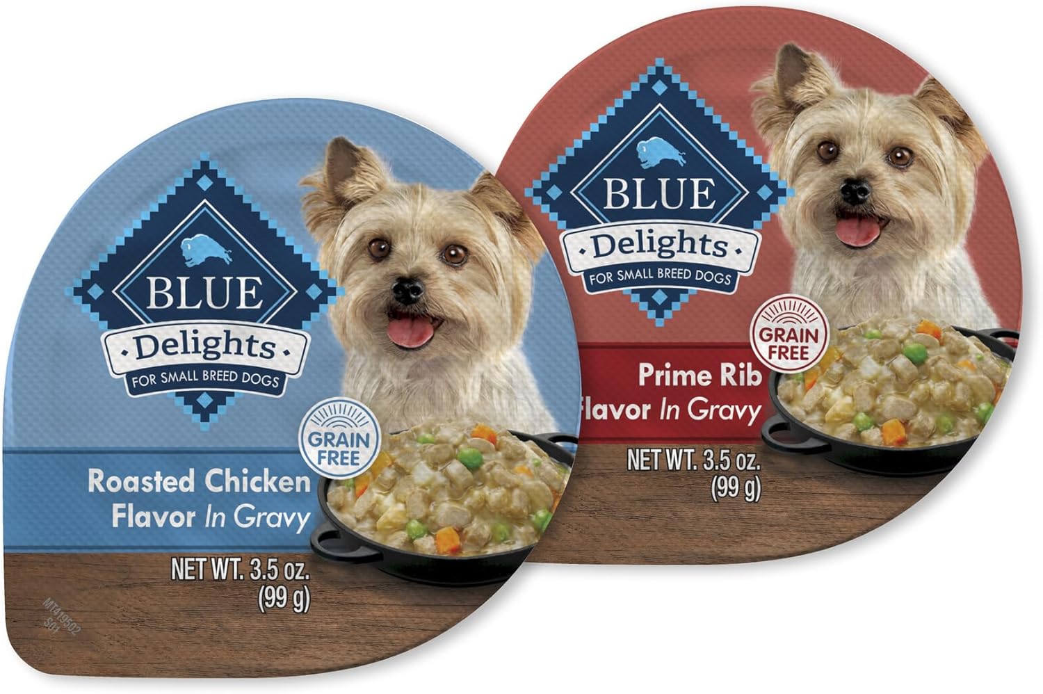 Blue Buffalo Delights Small Breed Natural Wet Dog Food, Rotisserie Chicken Flavor in Gravy, 3.5-oz Cups, 12 Count