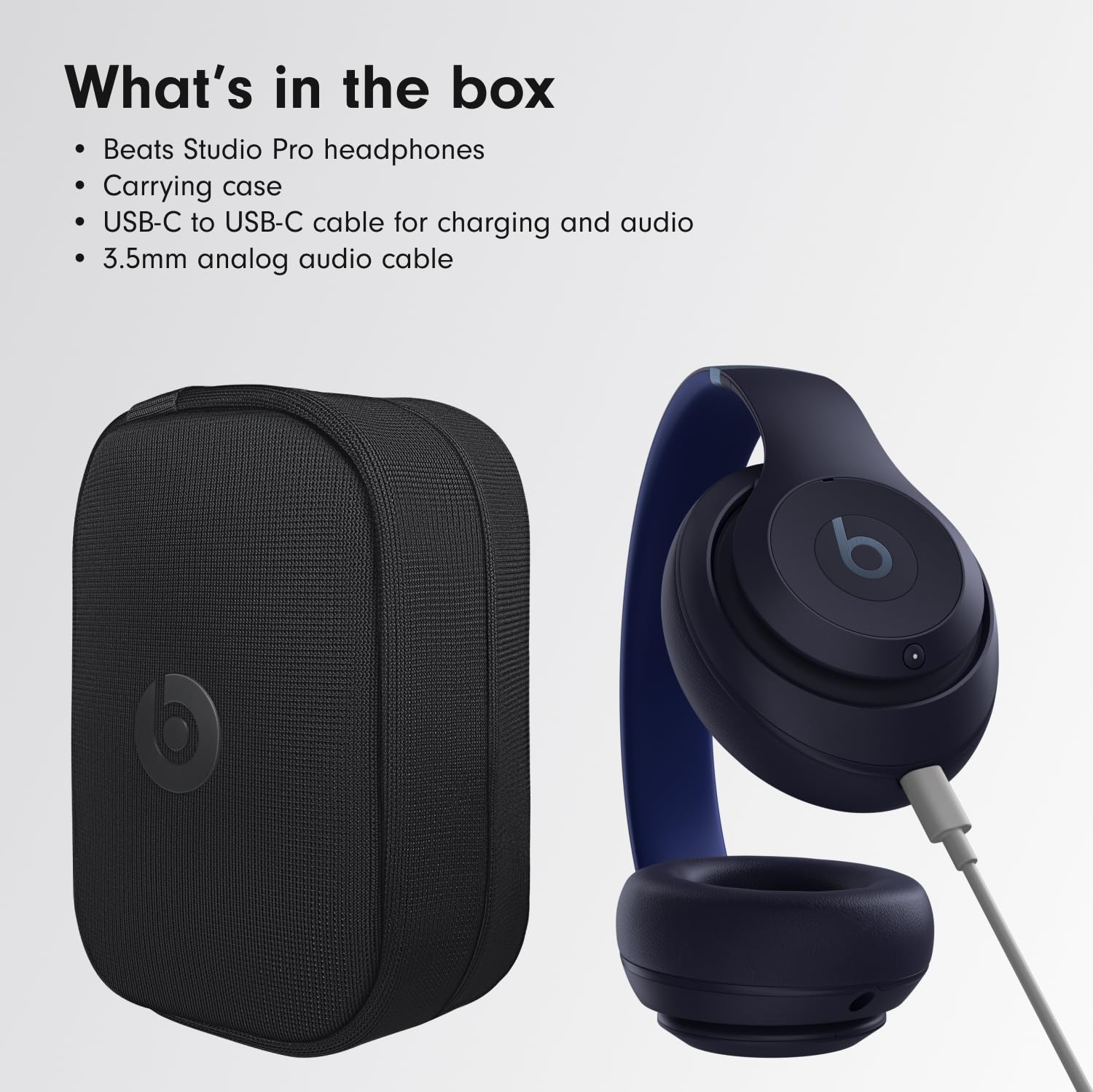 Beats Studio Pro Premium Wireless Over-Ear Headphones- Up to 40-Hour Battery Life, Active Noise Cancelling, Great for Travel & Commuting, USB-C Lossless Audio, Apple & Android Compatible -Black